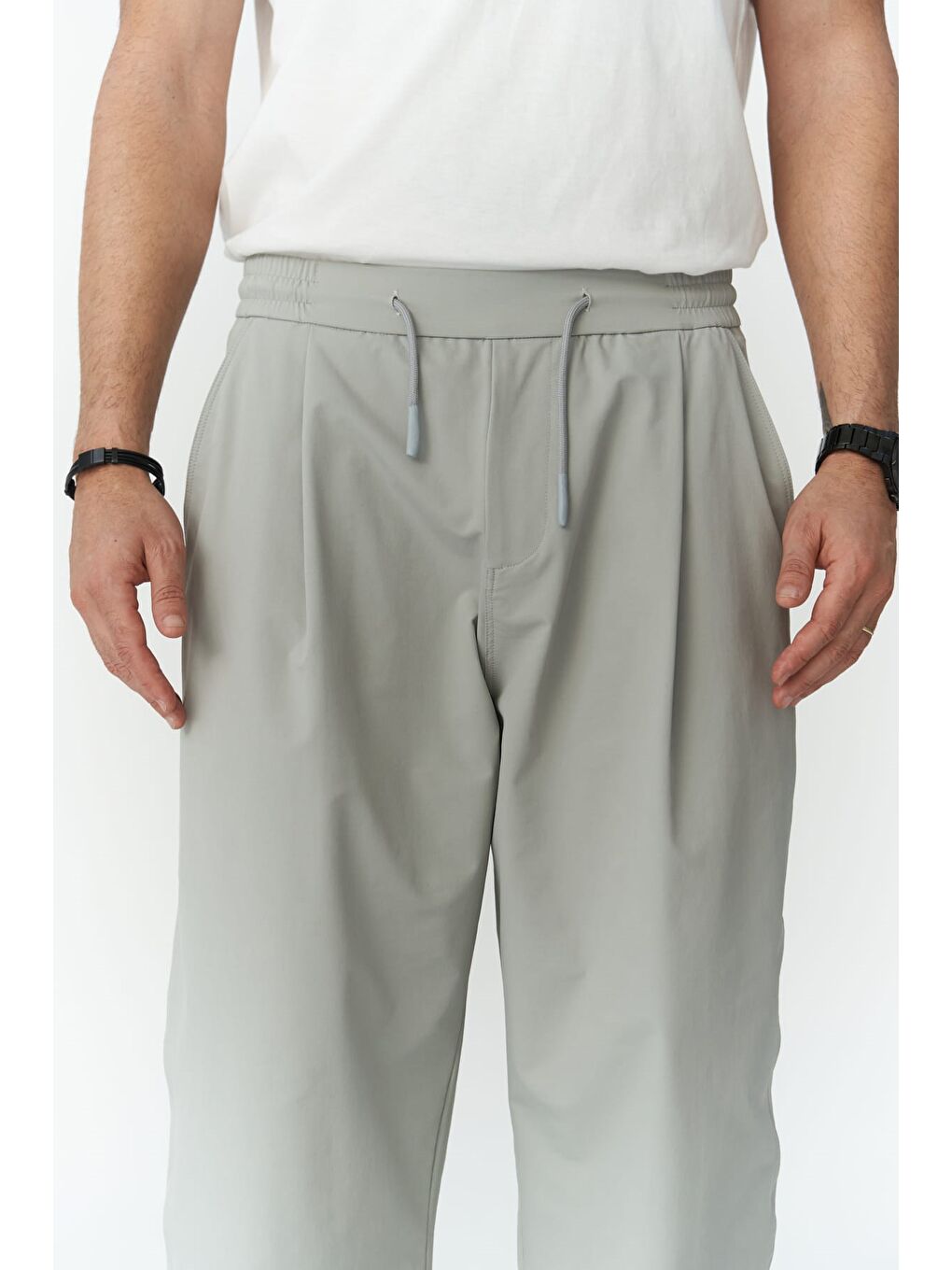 Kenway Bağcık Detaylı Gri  Erkek Pantolon-6