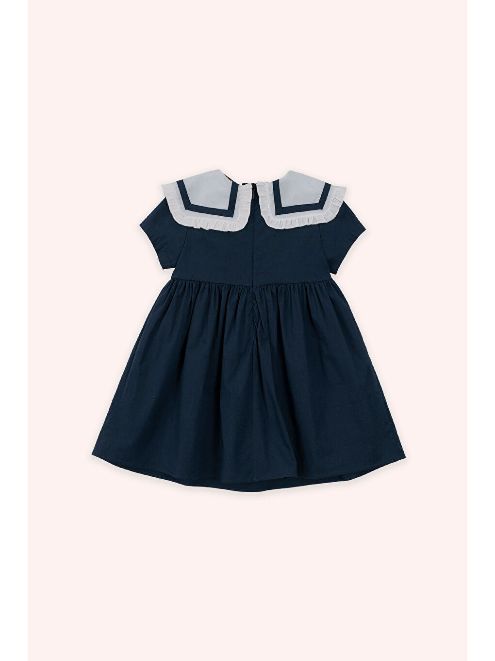 Kız Çocuk Geniş Yakalı Elbise Lacivert-2