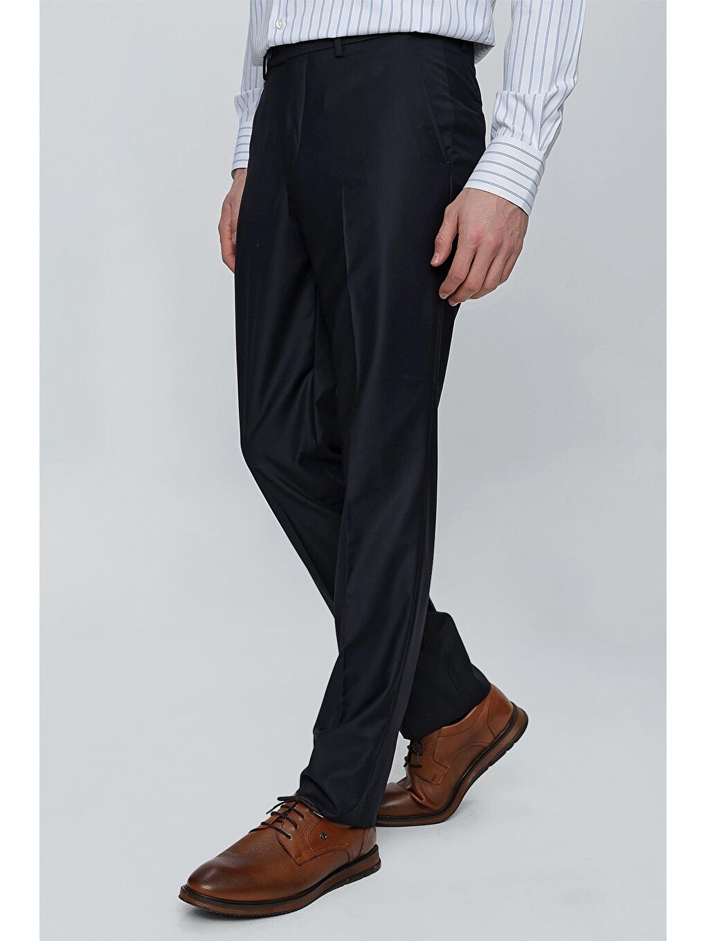 Lacivert Gabardin Yan Cep Açık Paça Basic Comfort Fit Esnek Pantolon 1003255005-2