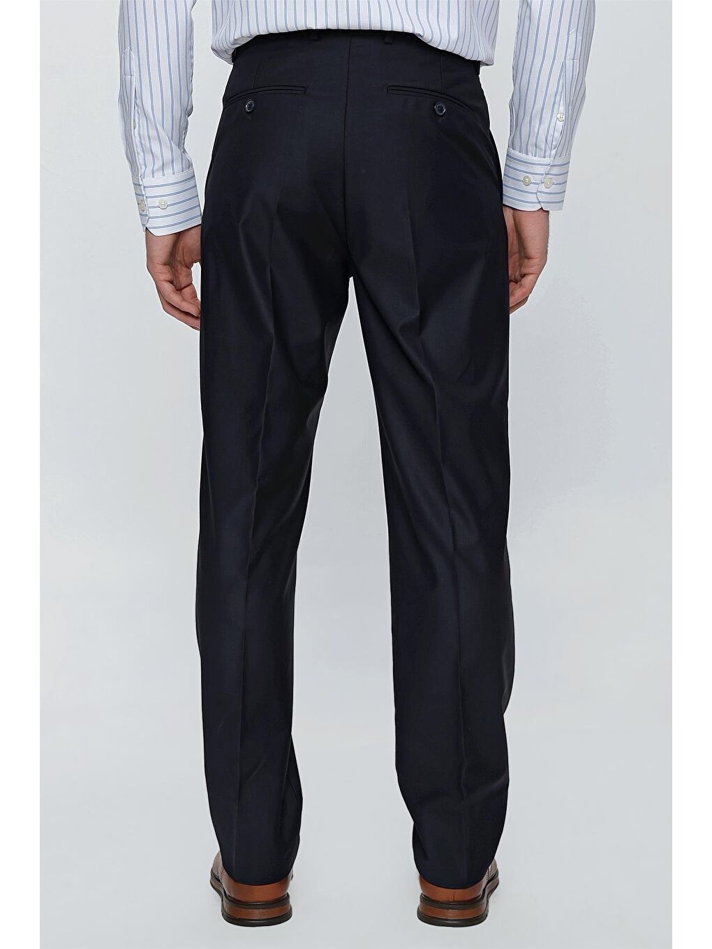 Lacivert Gabardin Yan Cep Açık Paça Basic Comfort Fit Esnek Pantolon 1003255005-4