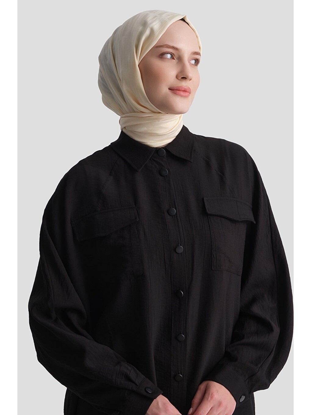 Rayon Karışımlı Tunik Siyah-3
