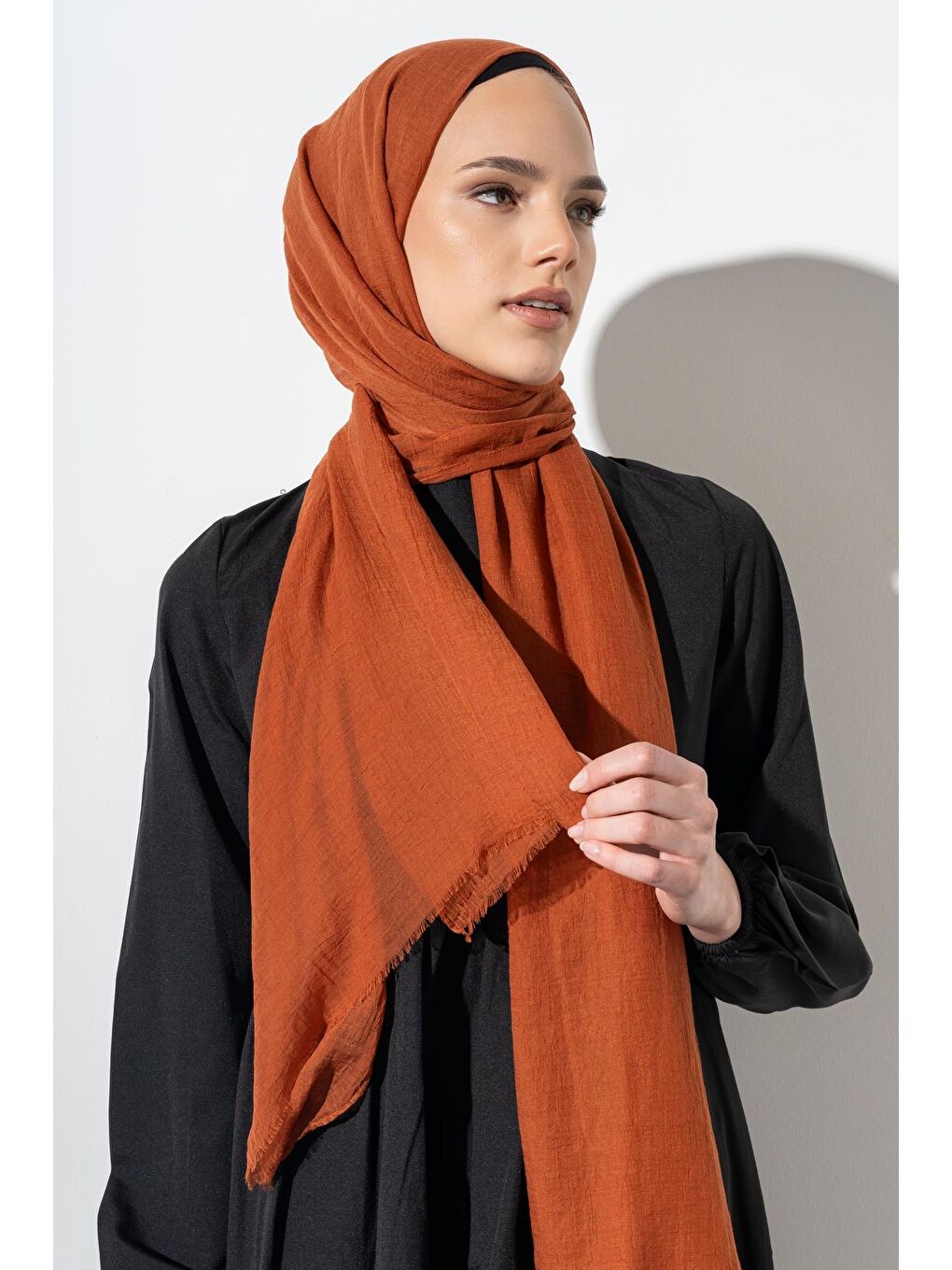 Kahverengi Kadın Konfor Şal 195/85 Cm-1