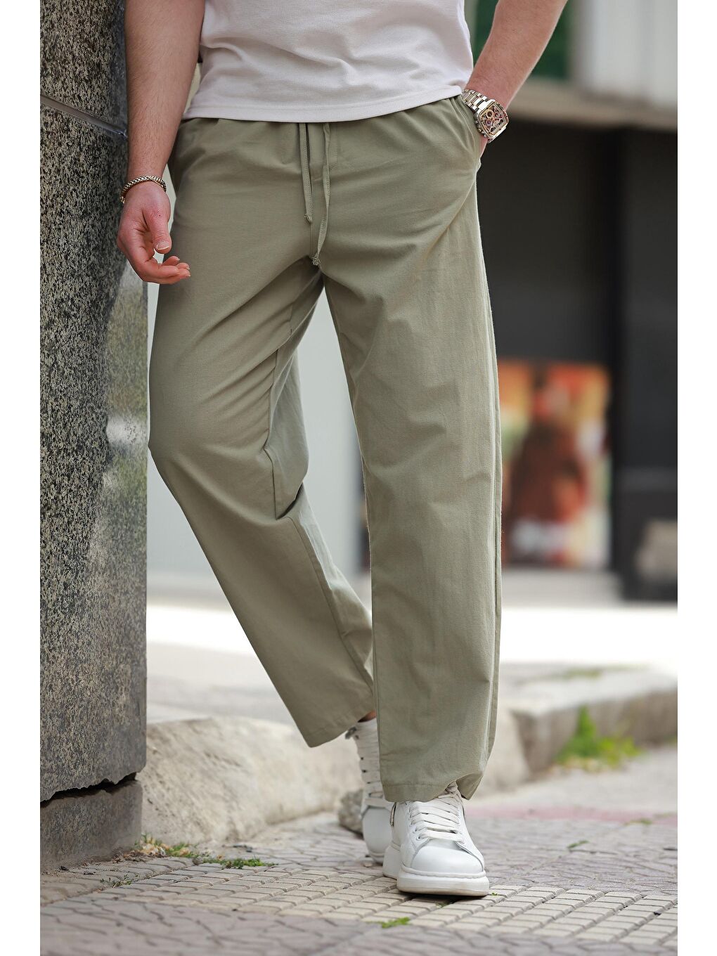 Mint Yeşili Rahat Kesim Erkek Pantolon E6561-2