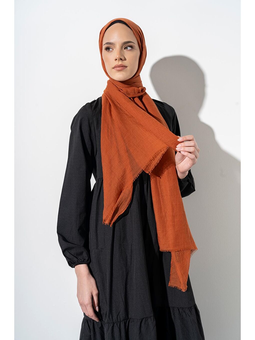 Kahverengi Kadın Konfor Şal 195/85 Cm-2