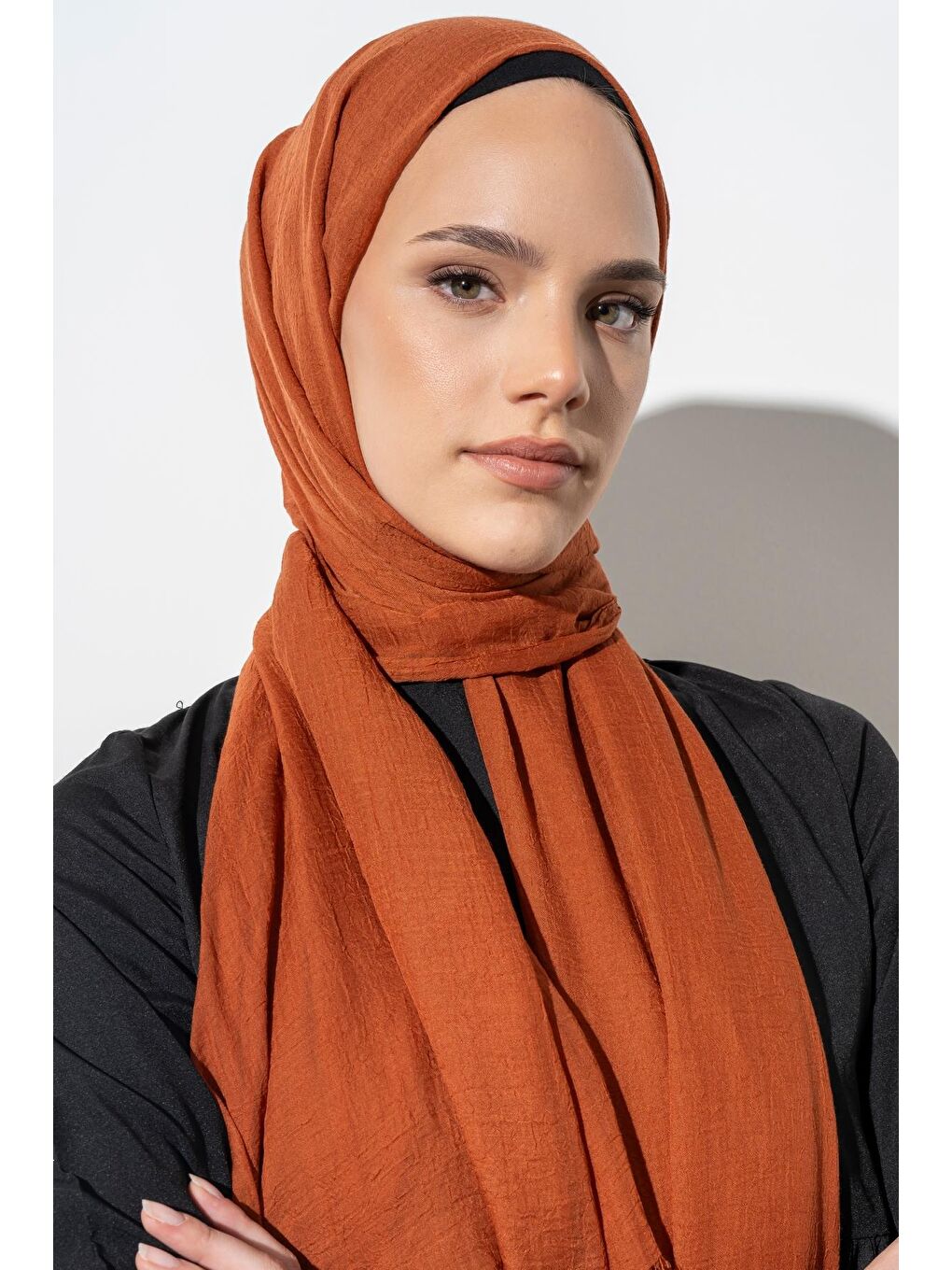 Kahverengi Kadın Konfor Şal 195/85 Cm-3