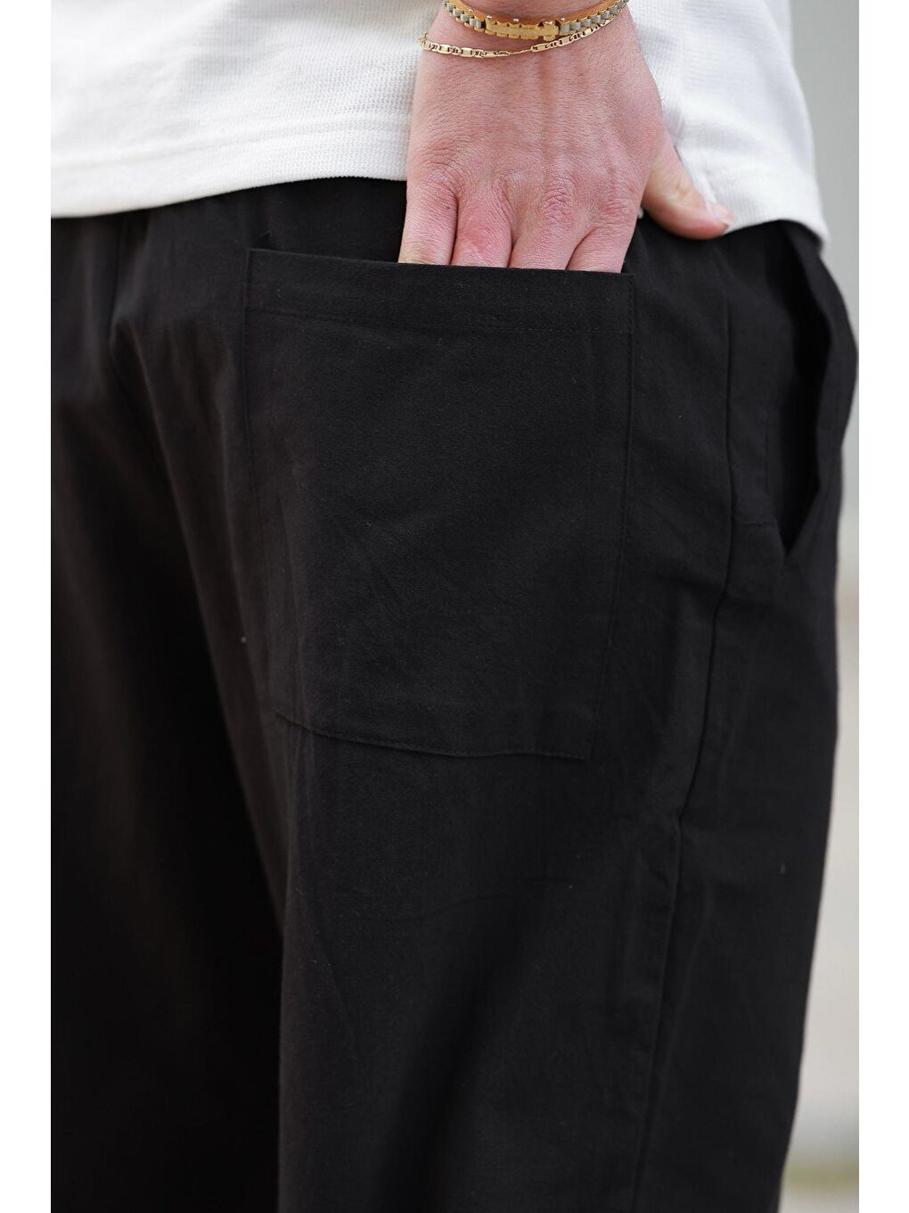 Siyah Rahat Kesim Erkek Pantolon E6561-3