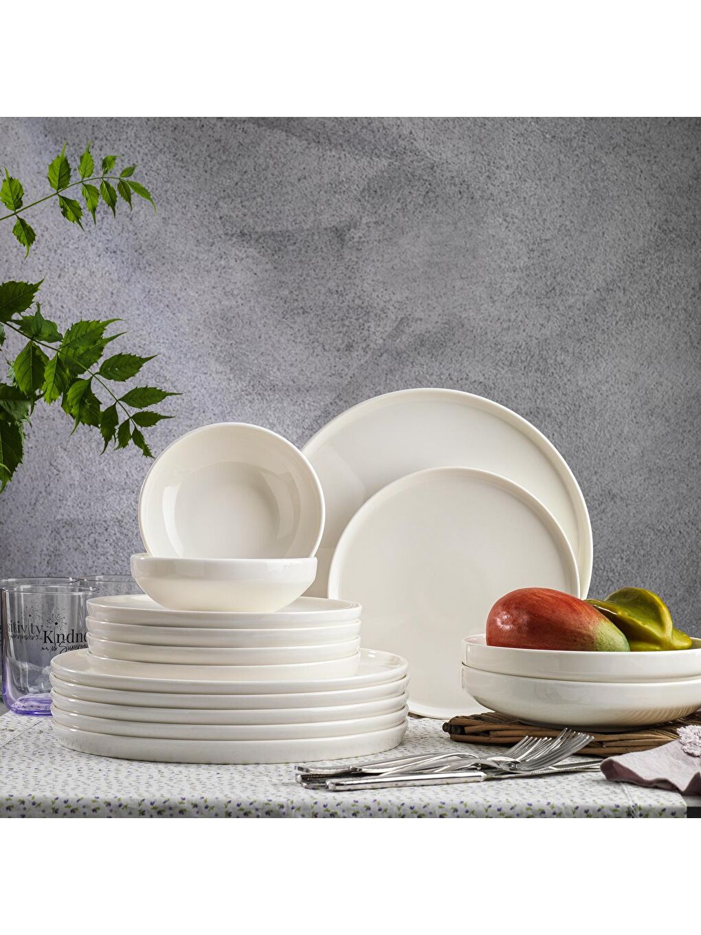 Bej Vita Yemek Takımı 24 Parça-Krem-1