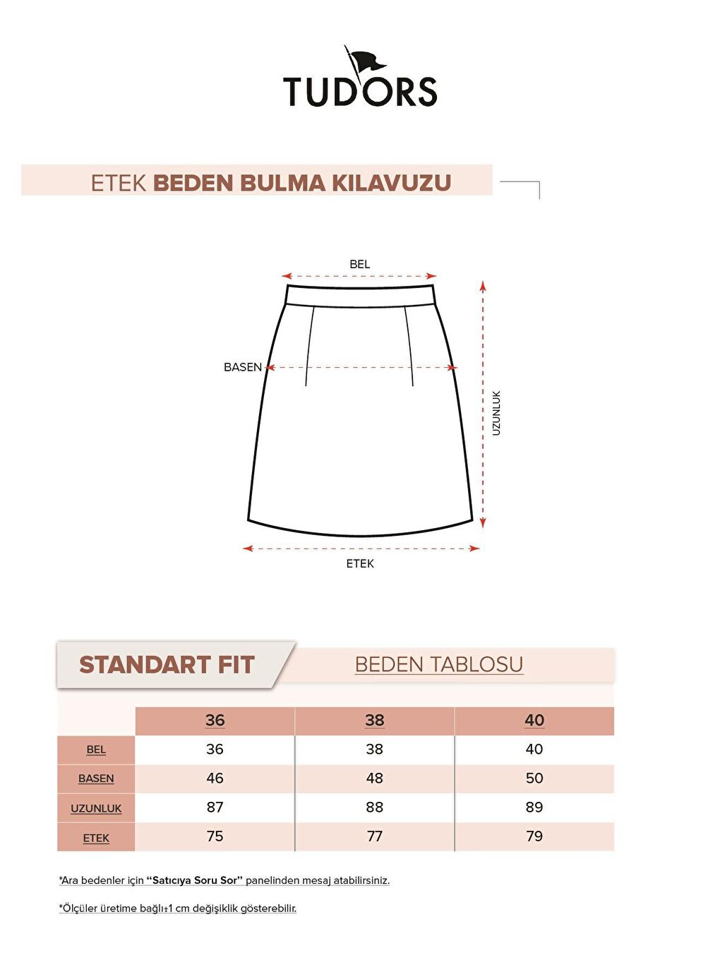 Siyah Kadın Standart Fit Lastikli Bel Desenli Etek-5