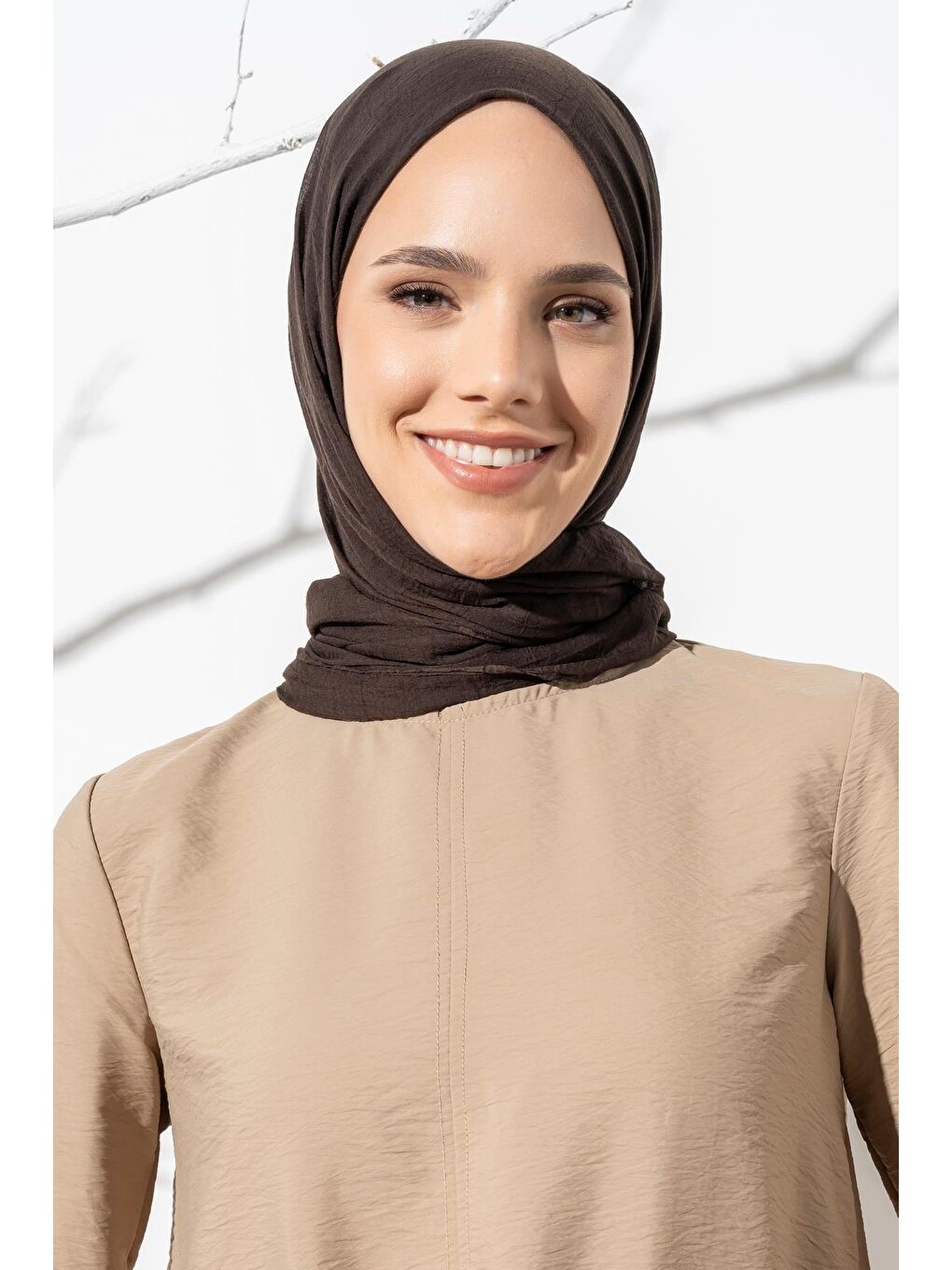 Kahverengi Kadın Konfor Şal 195/85 Cm