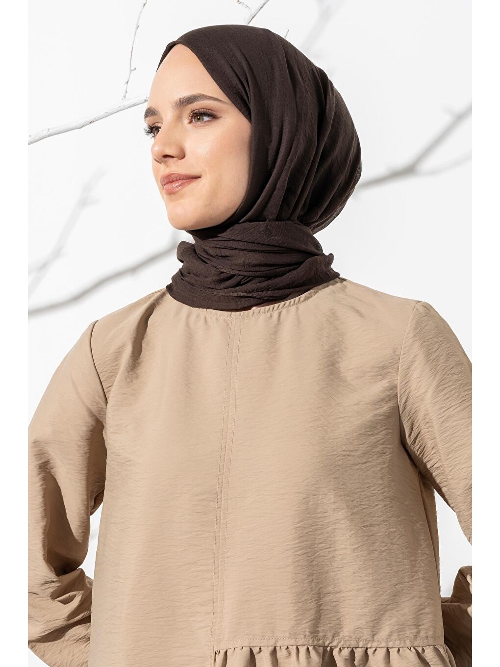 Kahverengi Kadın Konfor Şal 195/85 Cm-1