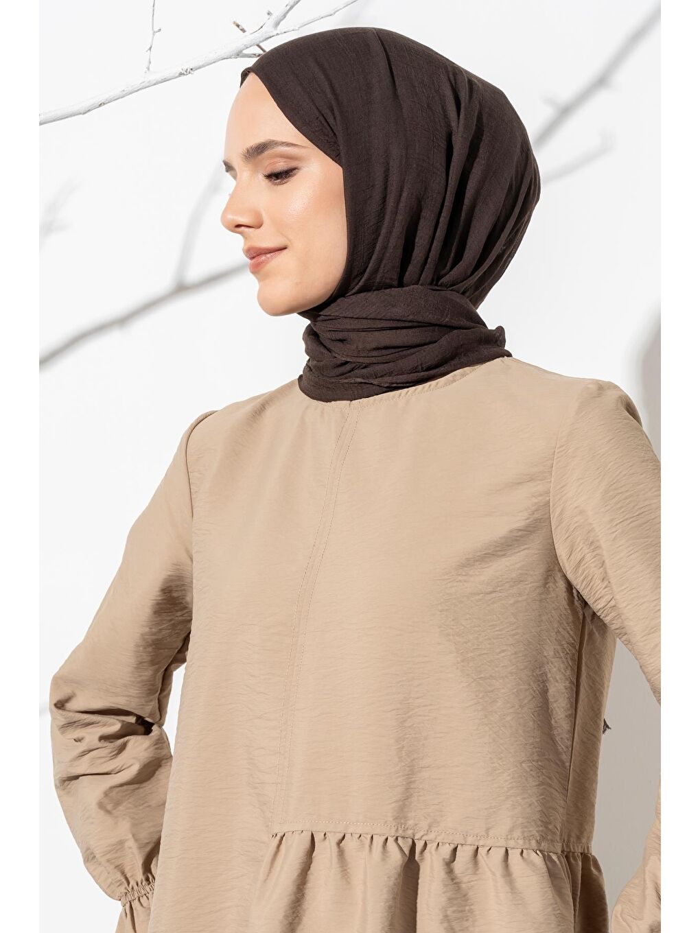 Kahverengi Kadın Konfor Şal 195/85 Cm-3