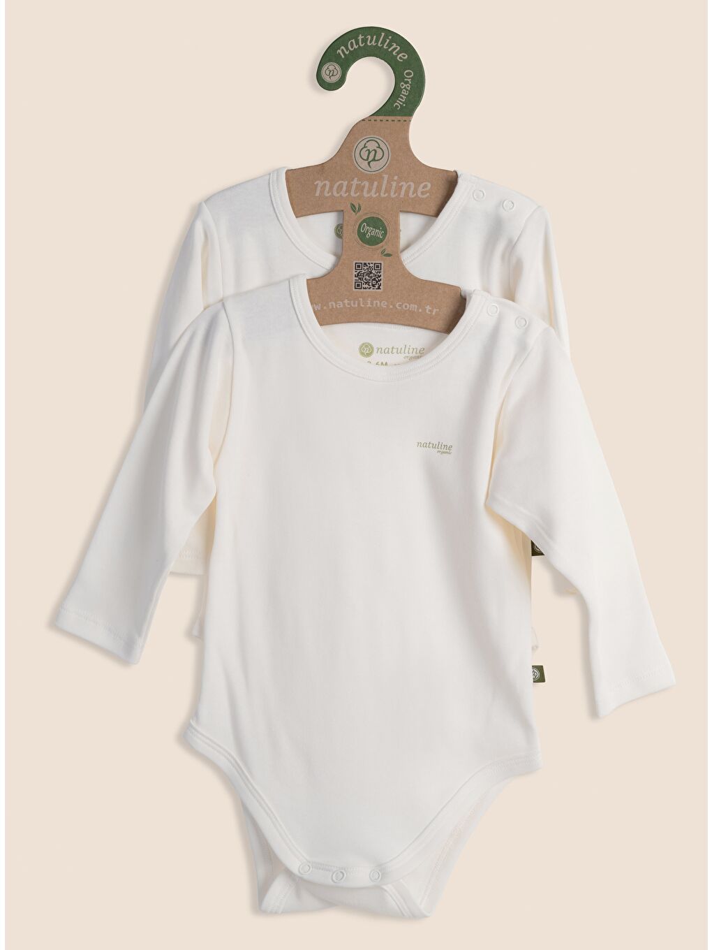 Beyaz Bebek Body Organik Pamuk Uzun Kol Basic Nature Zıbın 4'lü paket