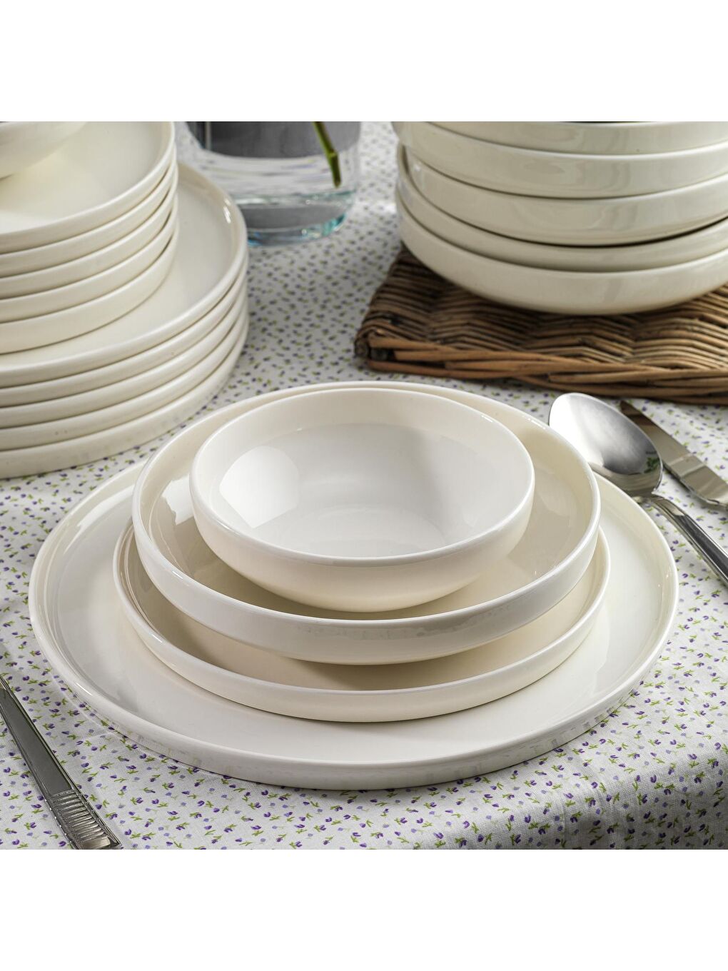 Bej Vita Yemek Takımı 24 Parça-Krem-3