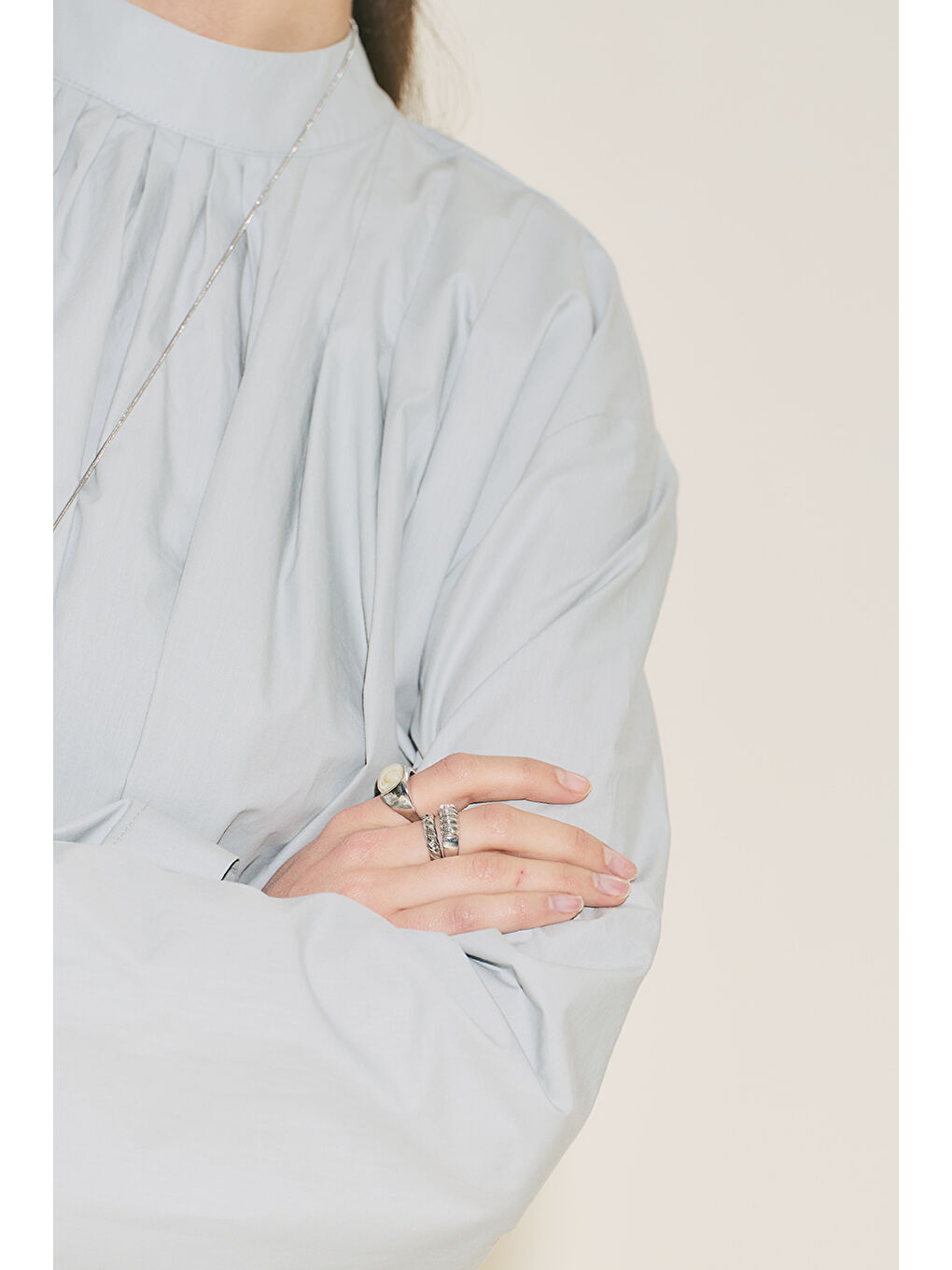 Gri Poly Yüzük Seti Gümüş-1