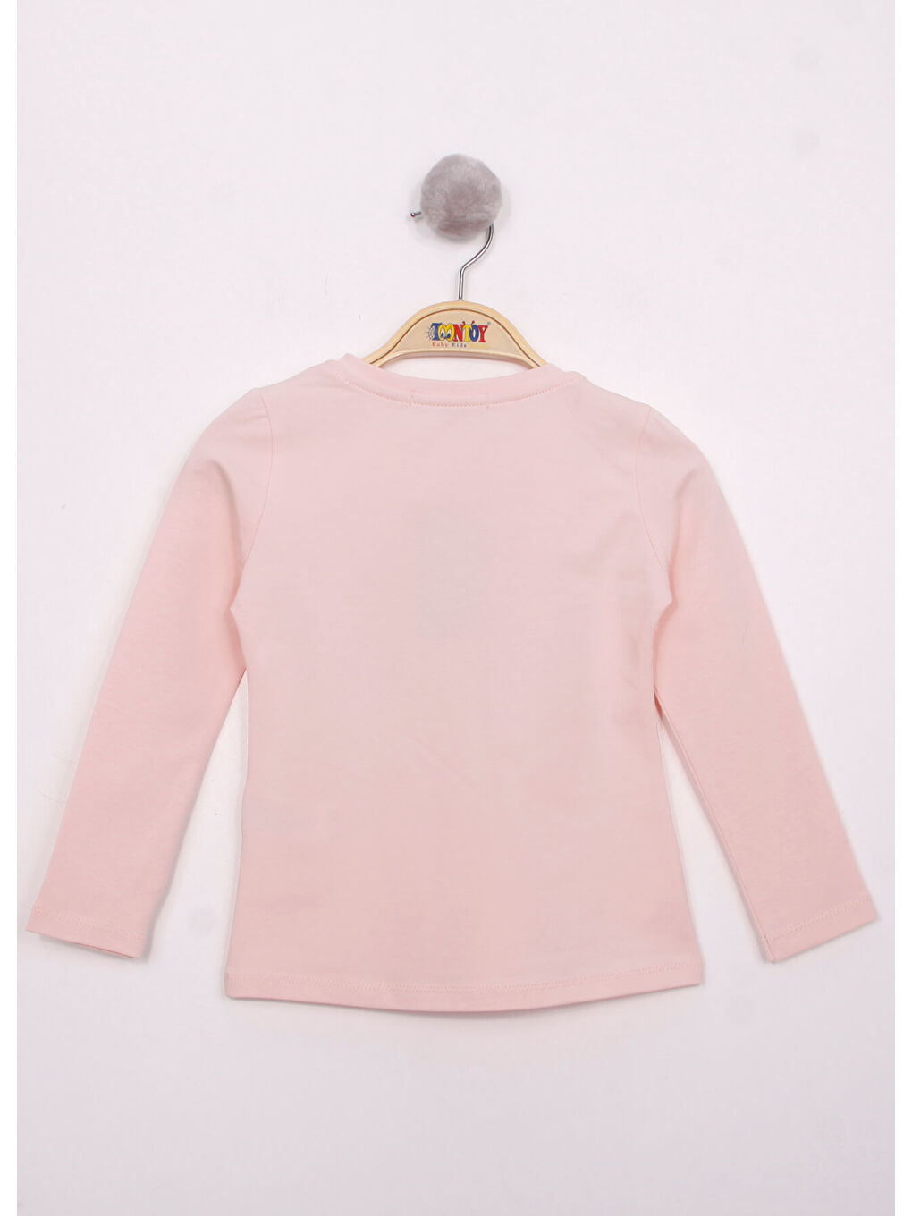 Pembe Kız Çocuk Göğsü Pul Nakışlı T-Shirt-1