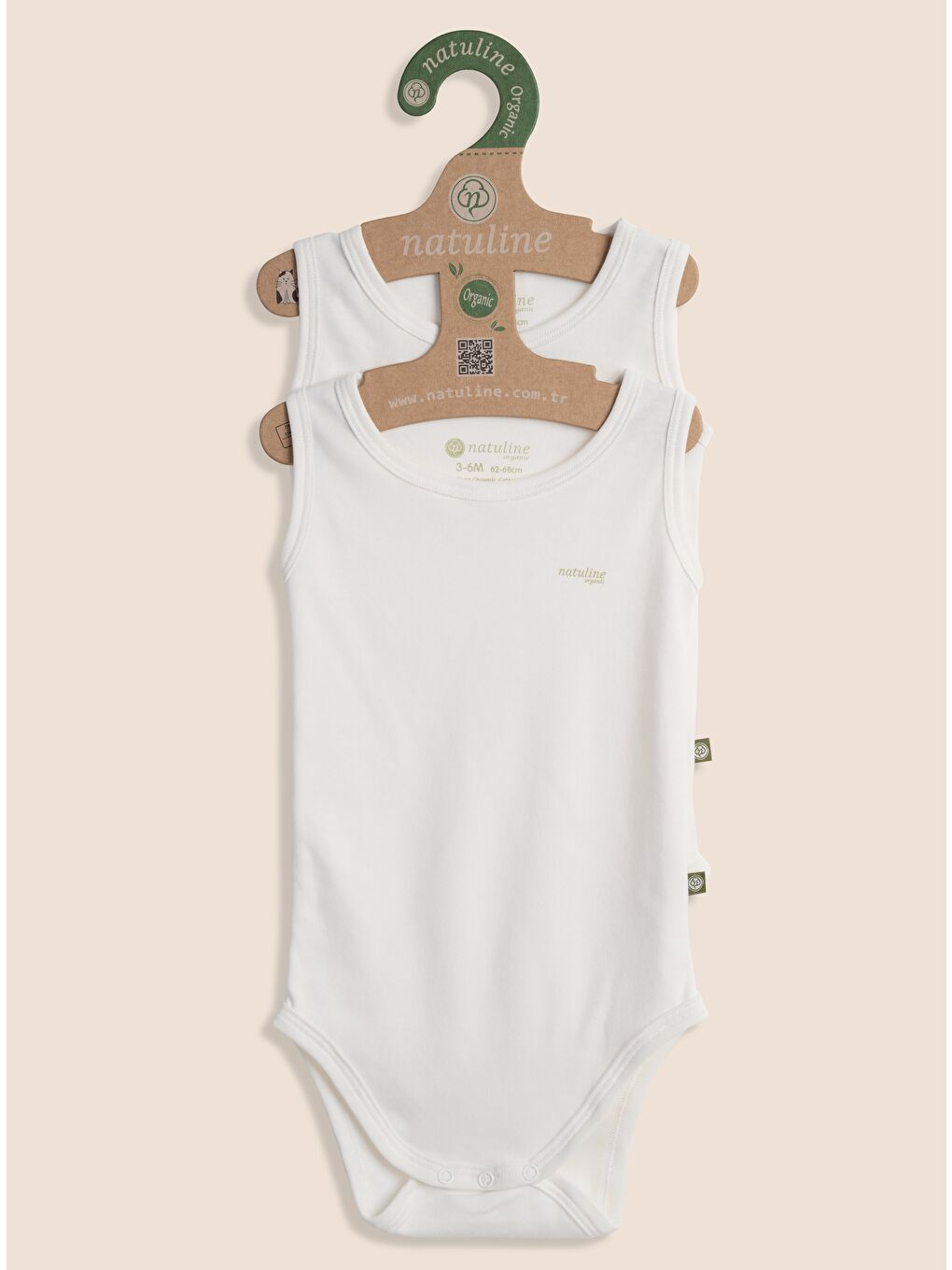 Beyaz Bebek Body Organik Pamuk Sıfır Kol Basic Nature Zıbın 4'lü paket