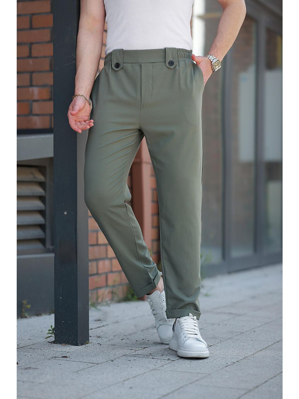 Çağla Yeşili Regular Fit Erkek Pantolon E6574-1