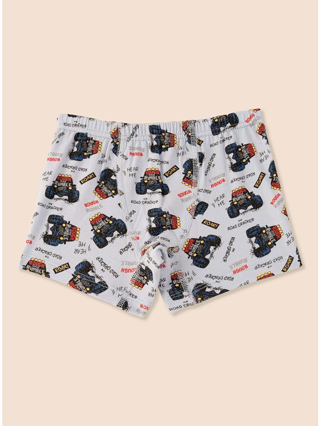 Mavi Erkek Çocuk Organik Pamuklu Elastanlı Boxer Araba Empirme 6 lı Paket-7