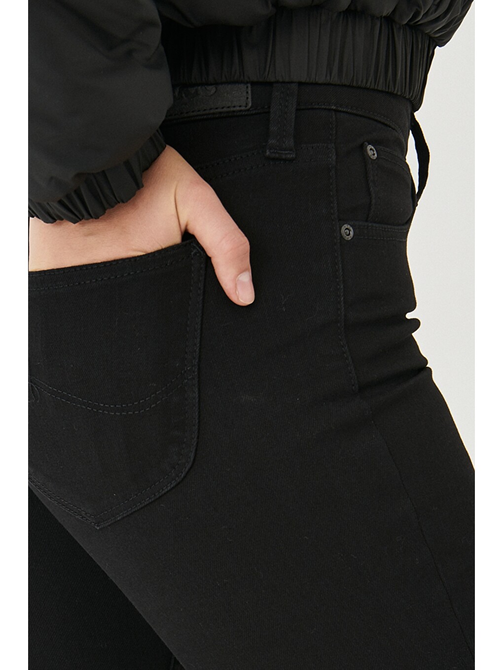 Siyah Scarlett Skinny Fit Denim Esnek Jean Jean Pantolon-3