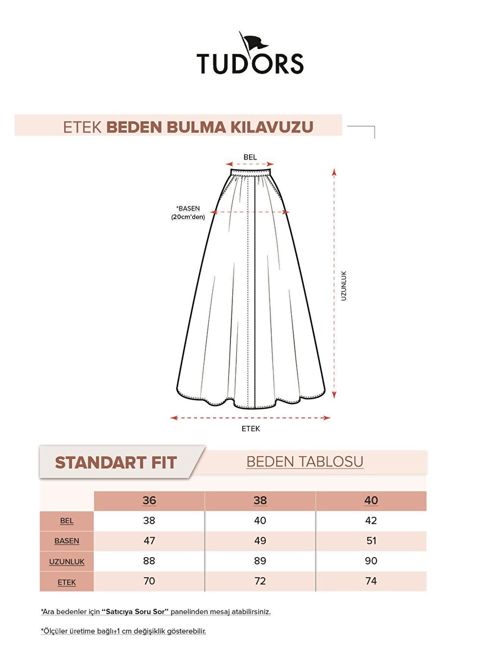 Kahverengi Kadın Standart Fit Lastikli Baskılı Etek-5