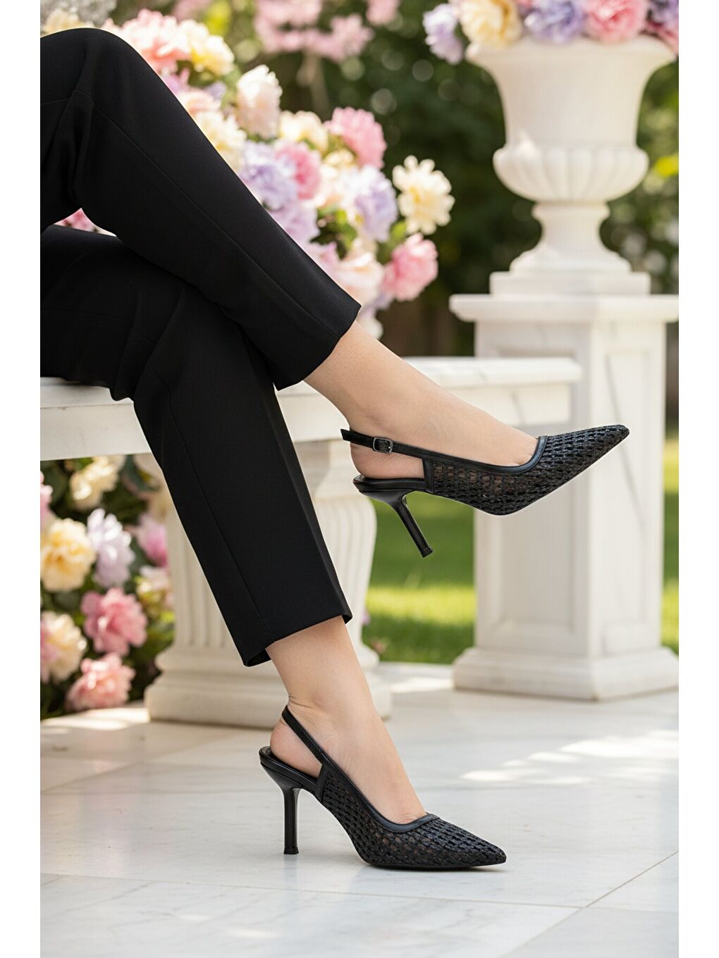 Siyah Kadın İnce Topuklu Abiye Ayakkabı 658248 Z-2