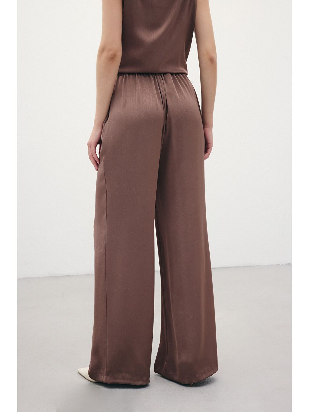 Kahverengi Bağcıklı Salaş Pantolon - Kahve-6