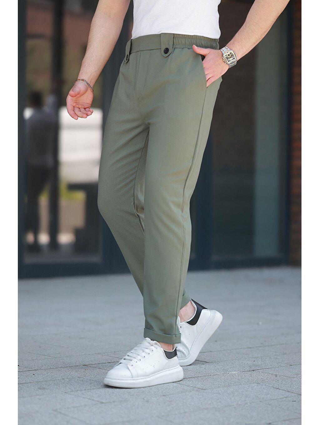 Çağla Yeşili Regular Fit Erkek Pantolon E6574-3