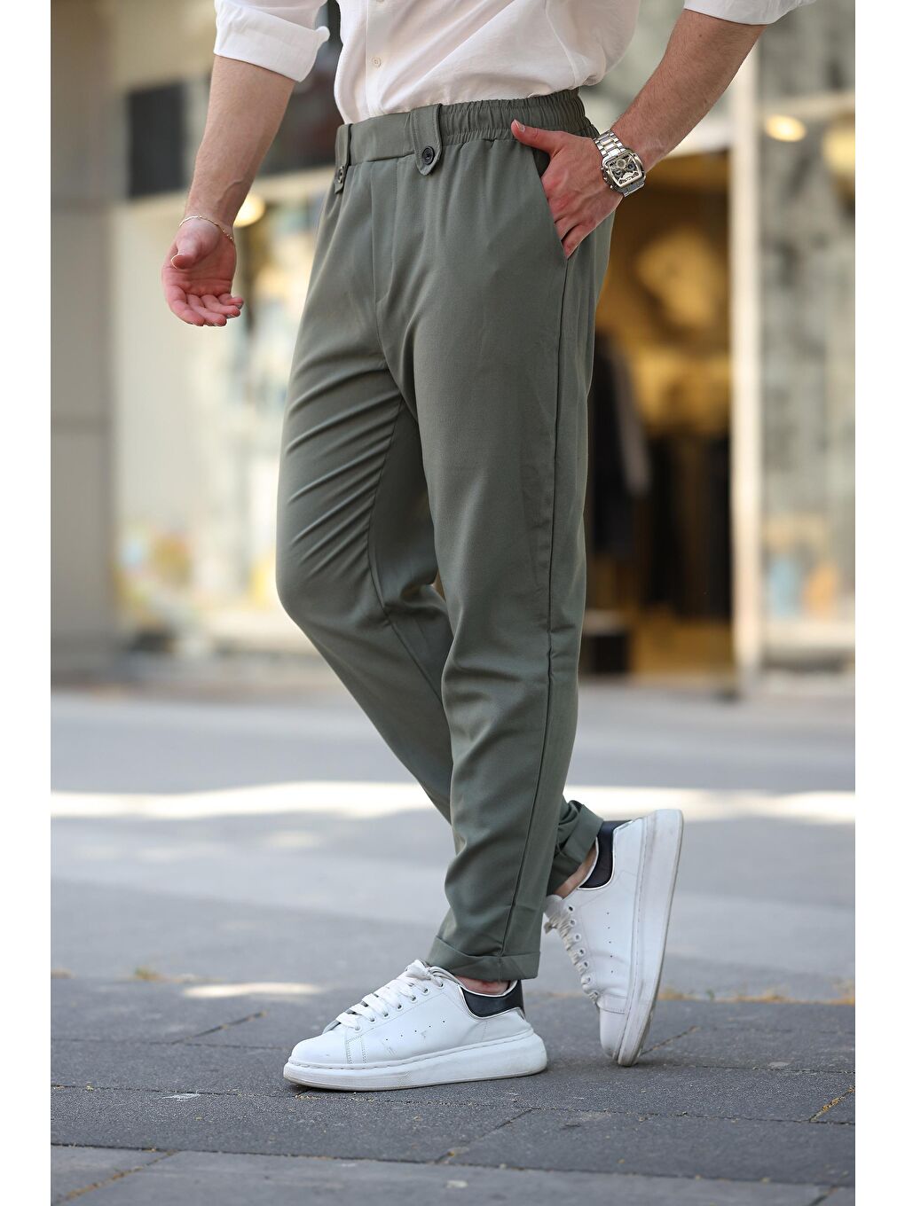 Çağla Yeşili Regular Fit Erkek Pantolon E6574-5