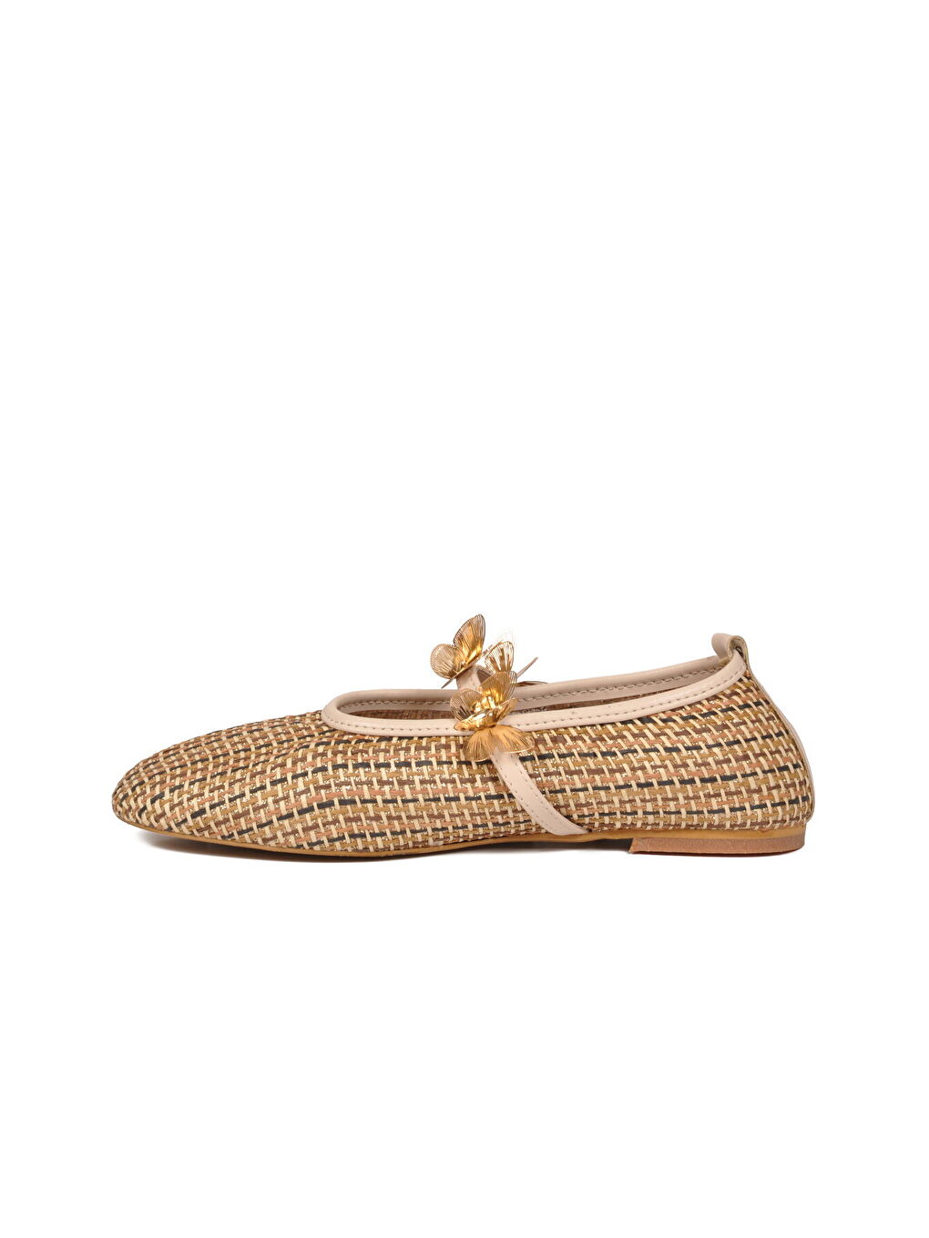 Bej Hafif Tekstil Kadın Babet Ayakkabı 697144 Z-3