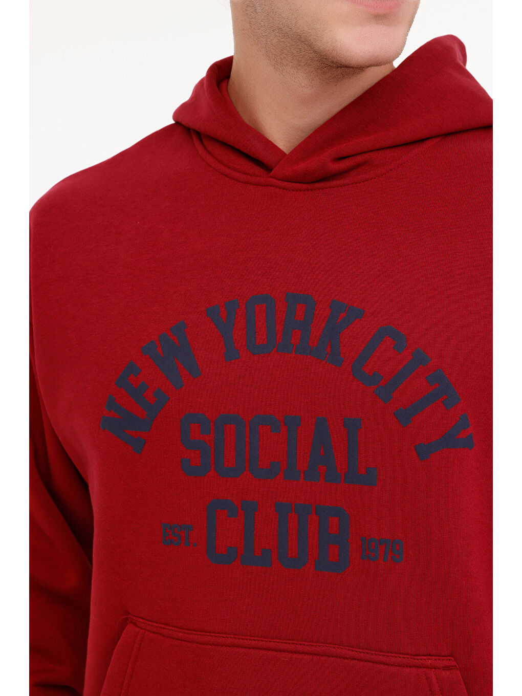 ML MIKE 17CTY112 4PR Bordo Erkek Kapüşonlu Sweatshirt-3