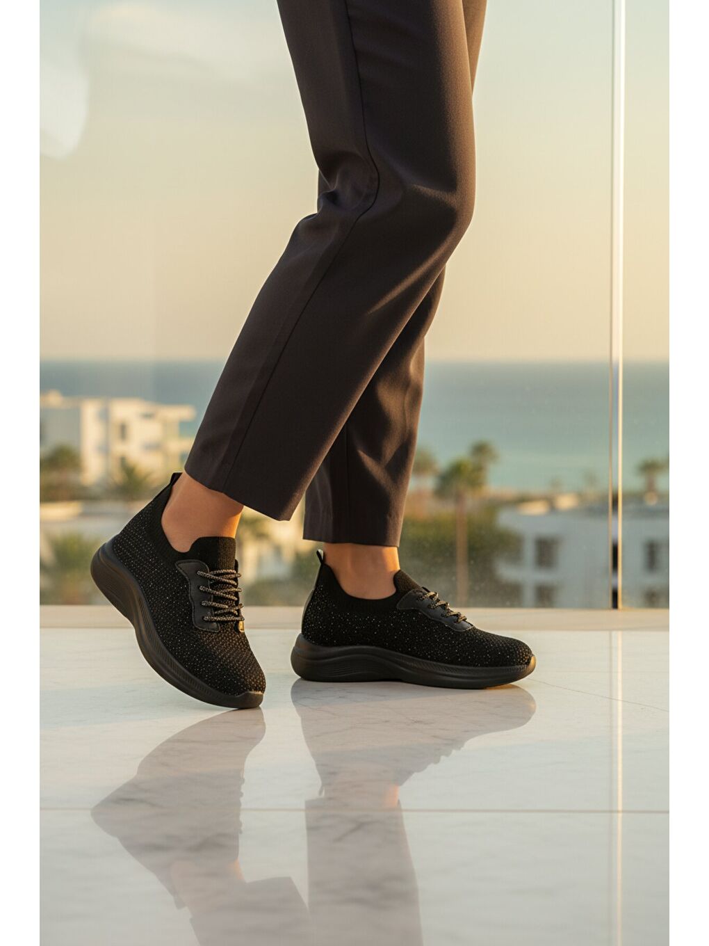 Siyah Anorak Hafif Hava Alabilen Kadın Casual Ayakkabı 332171 Z-2