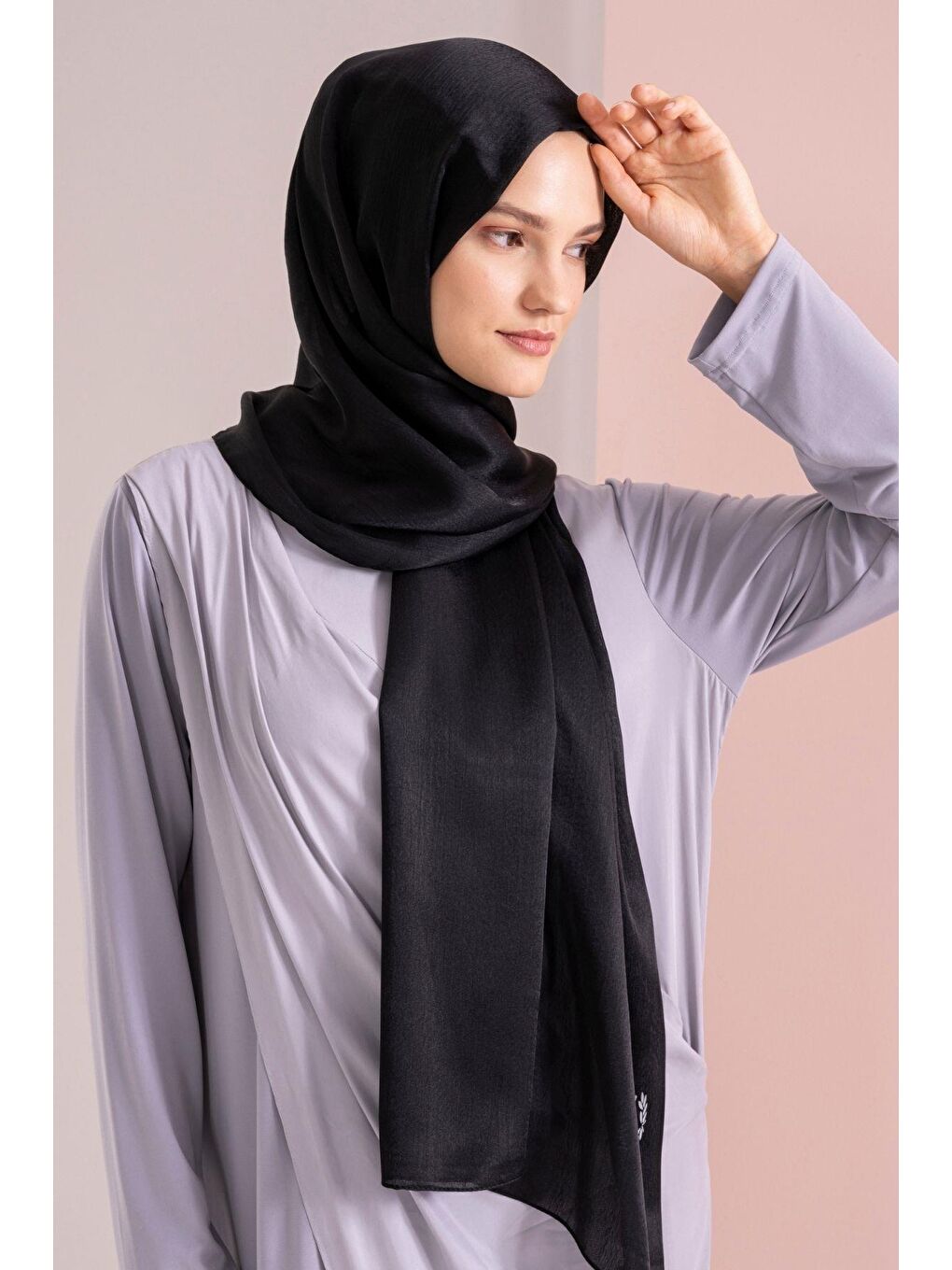 Siyah Kadın Kırışmaz Janjan Şal 185*70 Cm-1