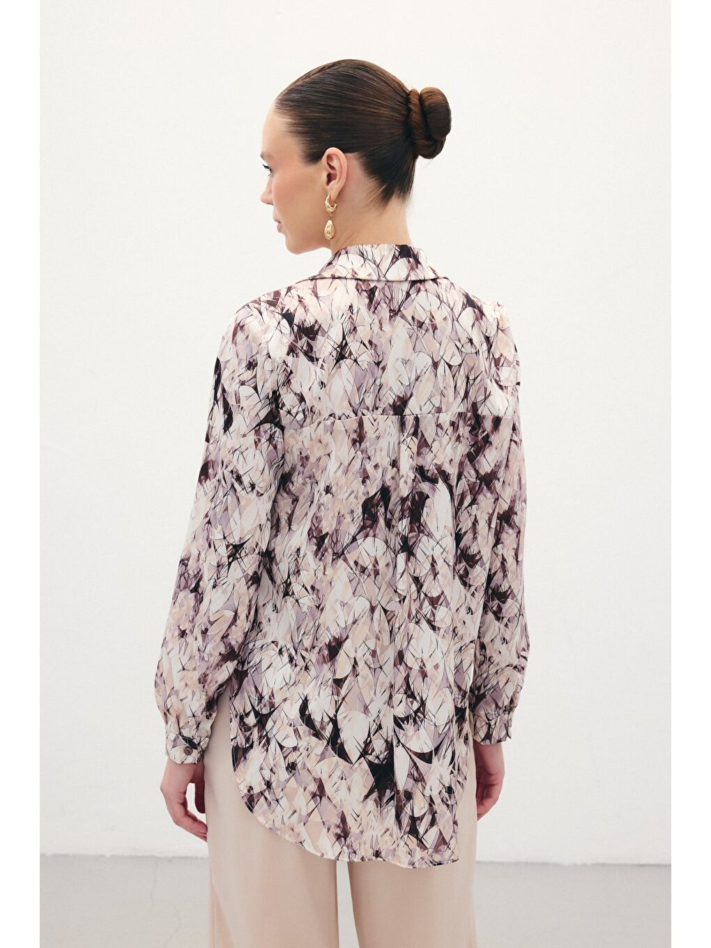 Kahverengi Klasik Desenli Gömlek - Kahve-5