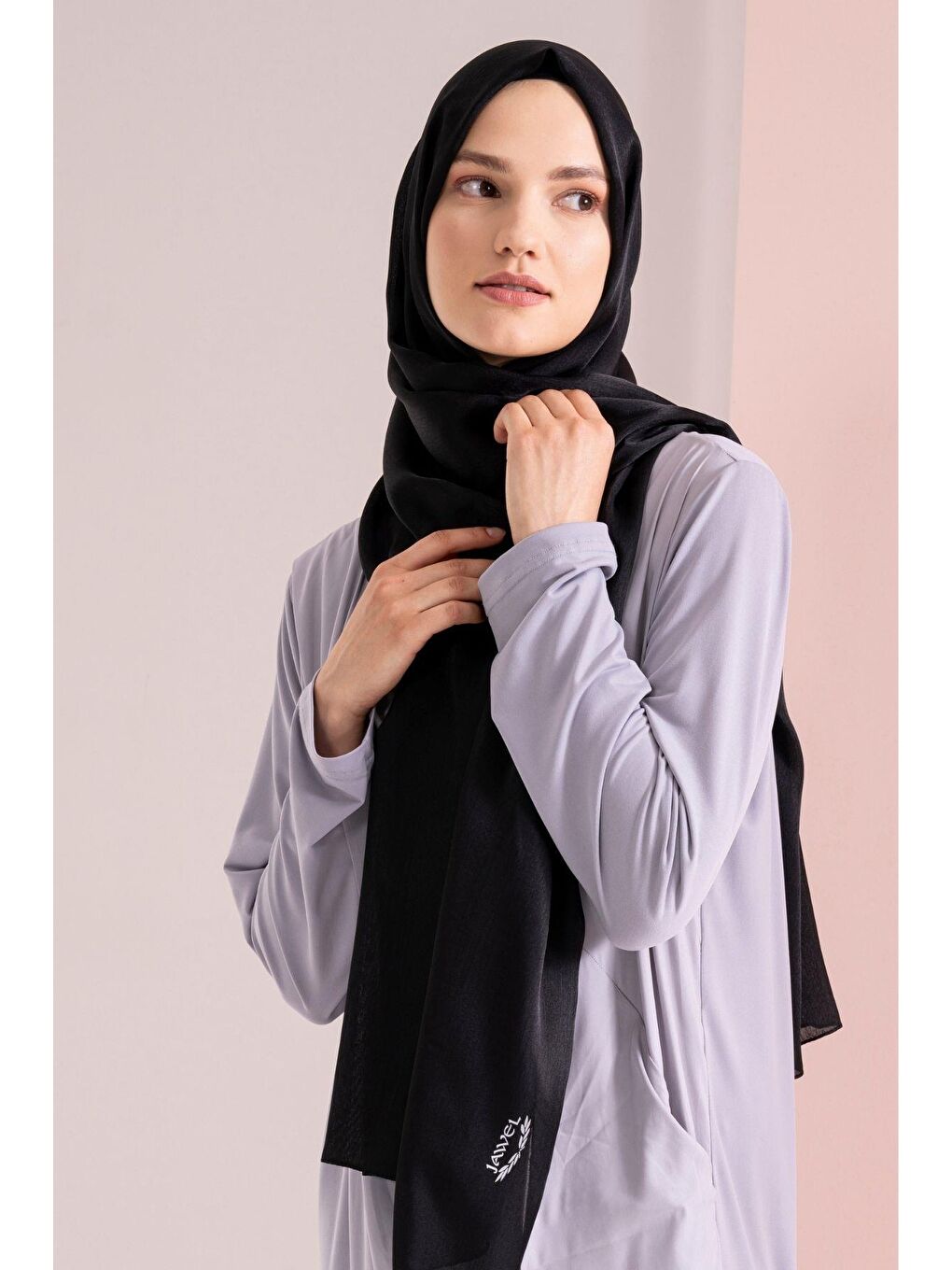 Siyah Kadın Kırışmaz Janjan Şal 185*70 Cm-3