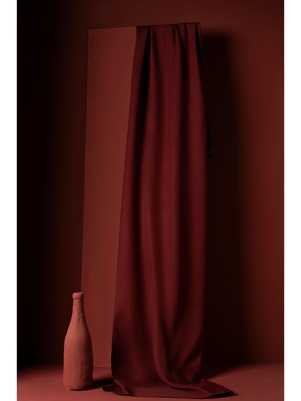 Bordo Kadın Kırışmaz Janjan Şal 185*70 Cm