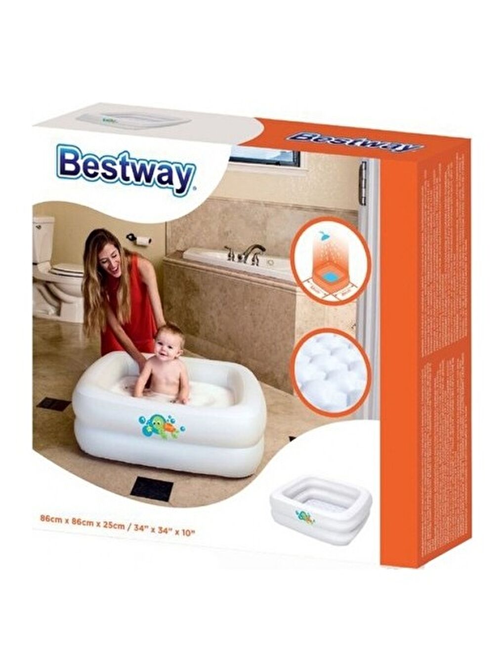 51116 Şişme Tabanlı Bebek Havuzu (86 cm x 86 cm x 25) GKO-4