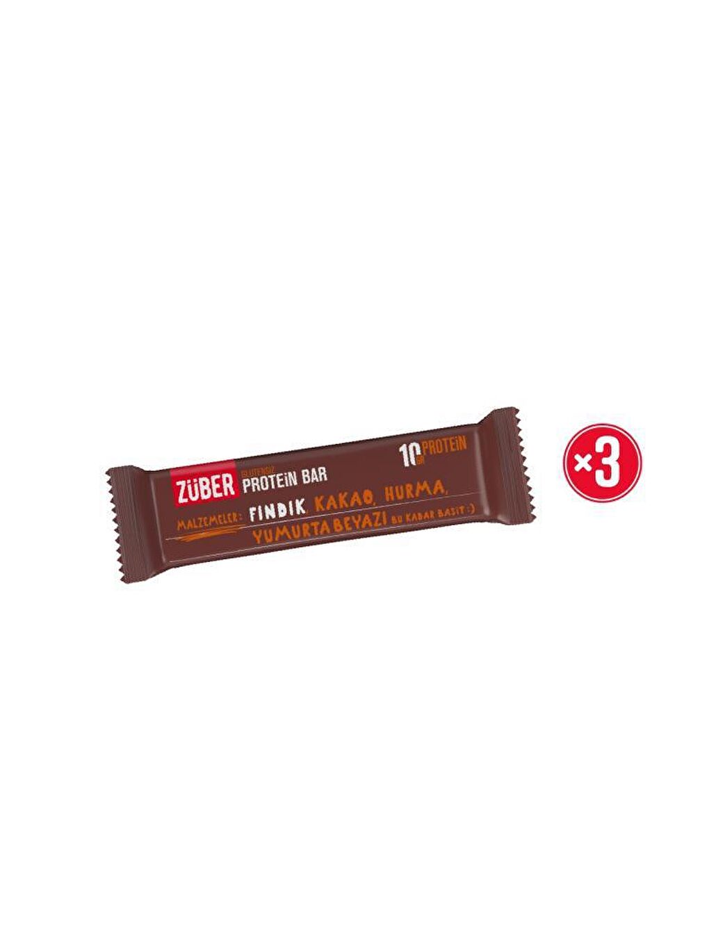 Züber Renksiz Protein Bar Fındıklı 35g x 3 Adet