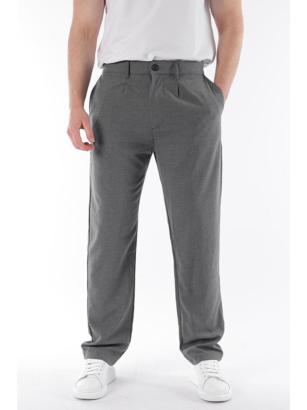 Antrasit Regular Fit Düz Kesim Yan Cepli Erkek Pantolon 6540-3