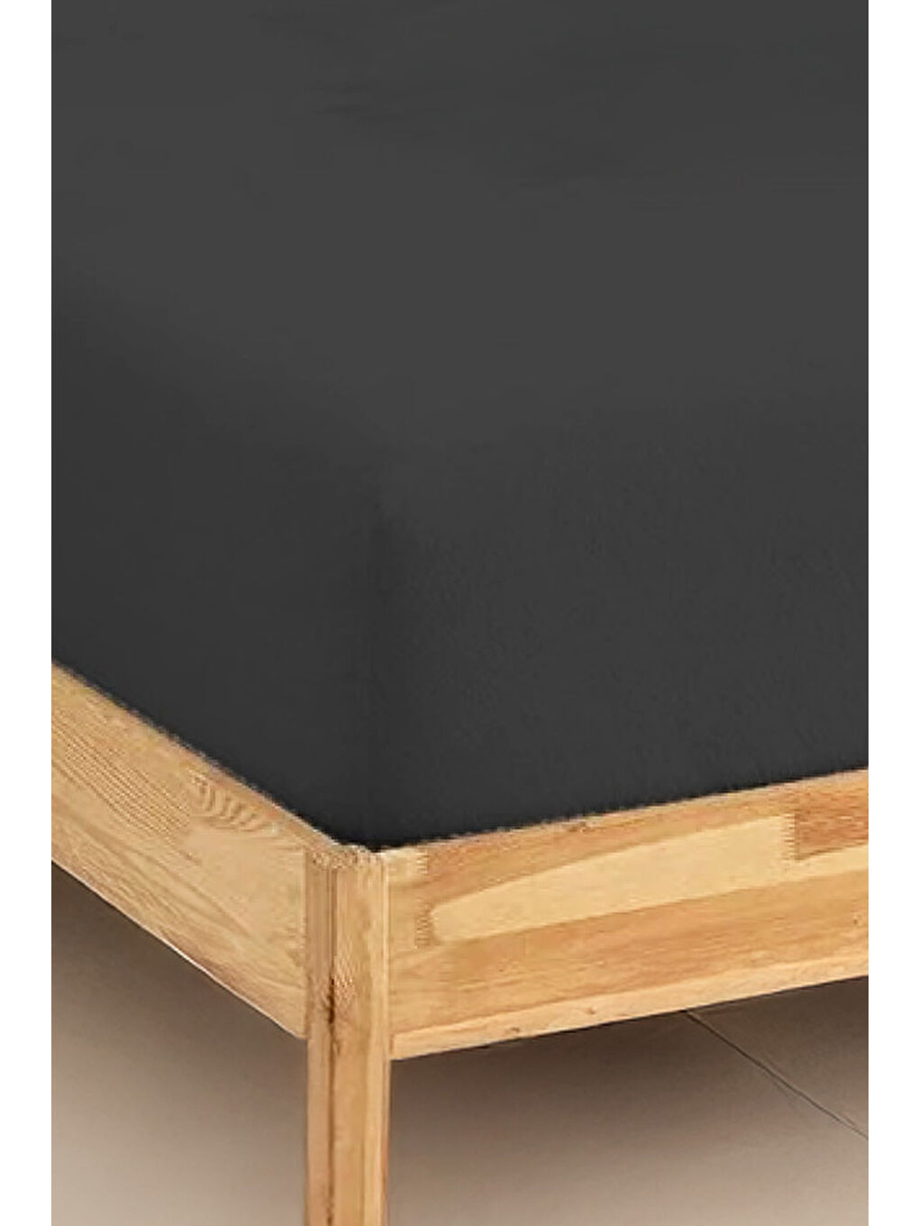 Penye Lastikli Çarşaf Pamuklu Jersey OrtaBoy Tek Kişilik 120x200cm Antrasit-1