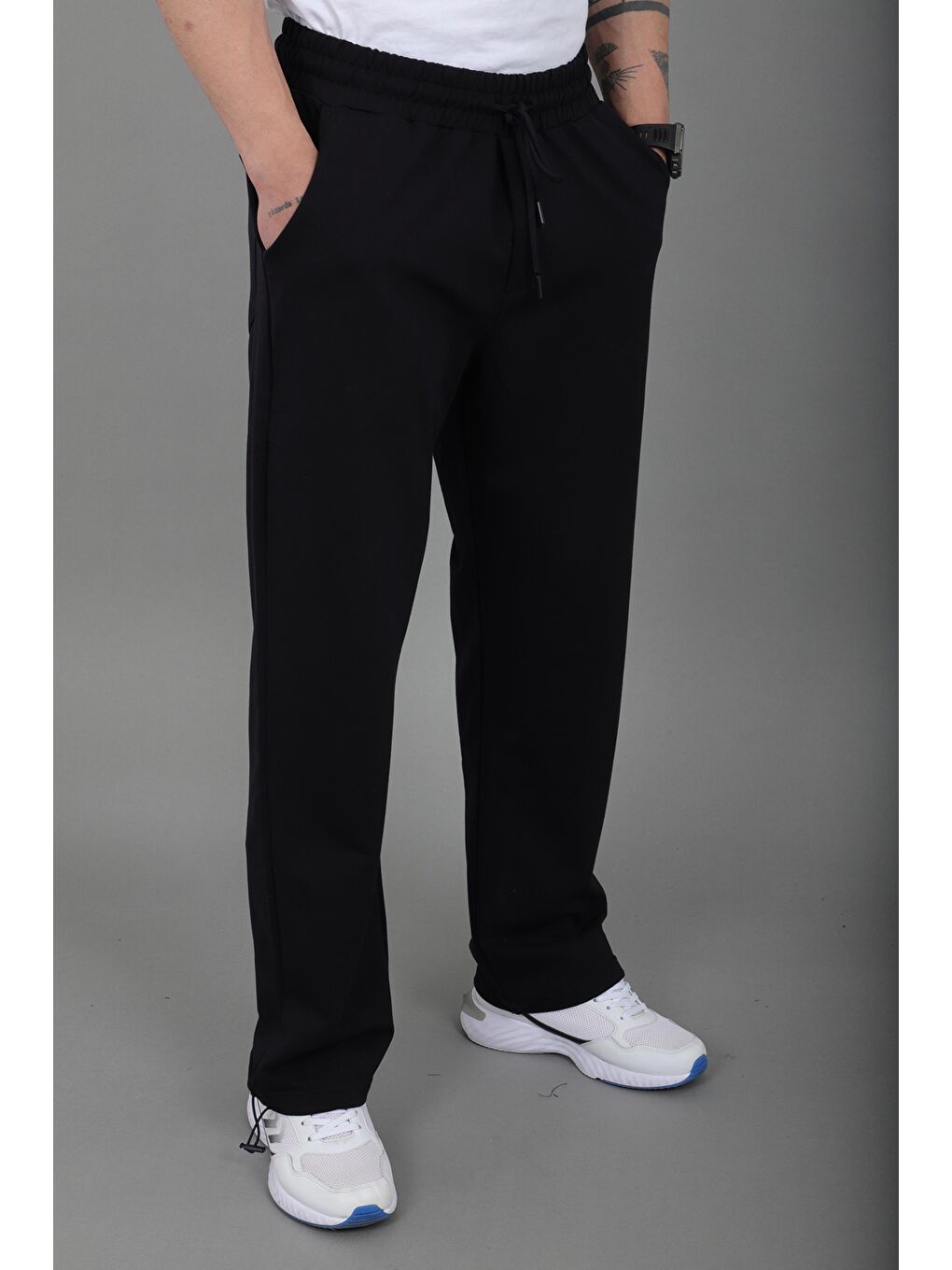 Lacivert Düz 2 İp Baggy Eşofman Altı SPR_70135-2