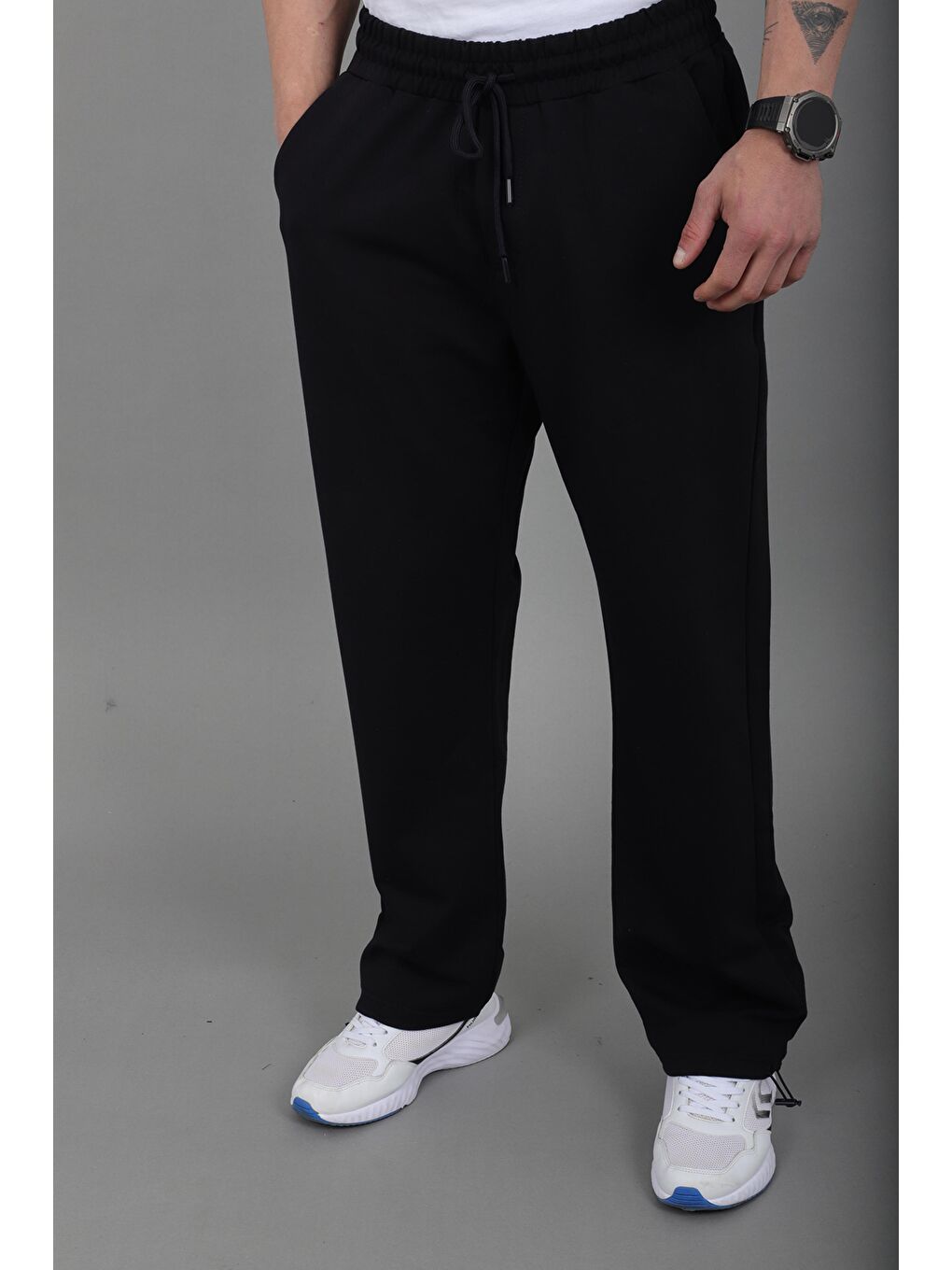 Lacivert Düz 2 İp Baggy Eşofman Altı SPR_70135-3