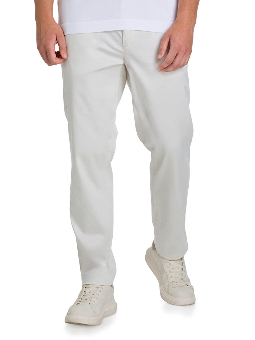 Bej Taş Regular Fit Yandan Cep Pamuklu Pantolon-2