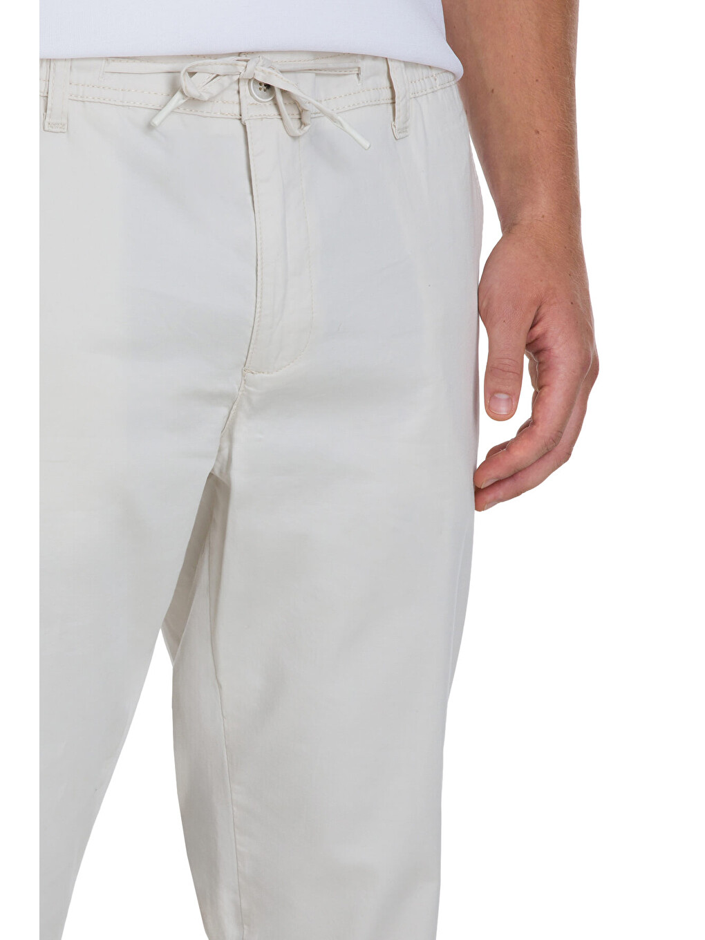 Bej Taş Regular Fit Yandan Cep Pamuklu Pantolon-3