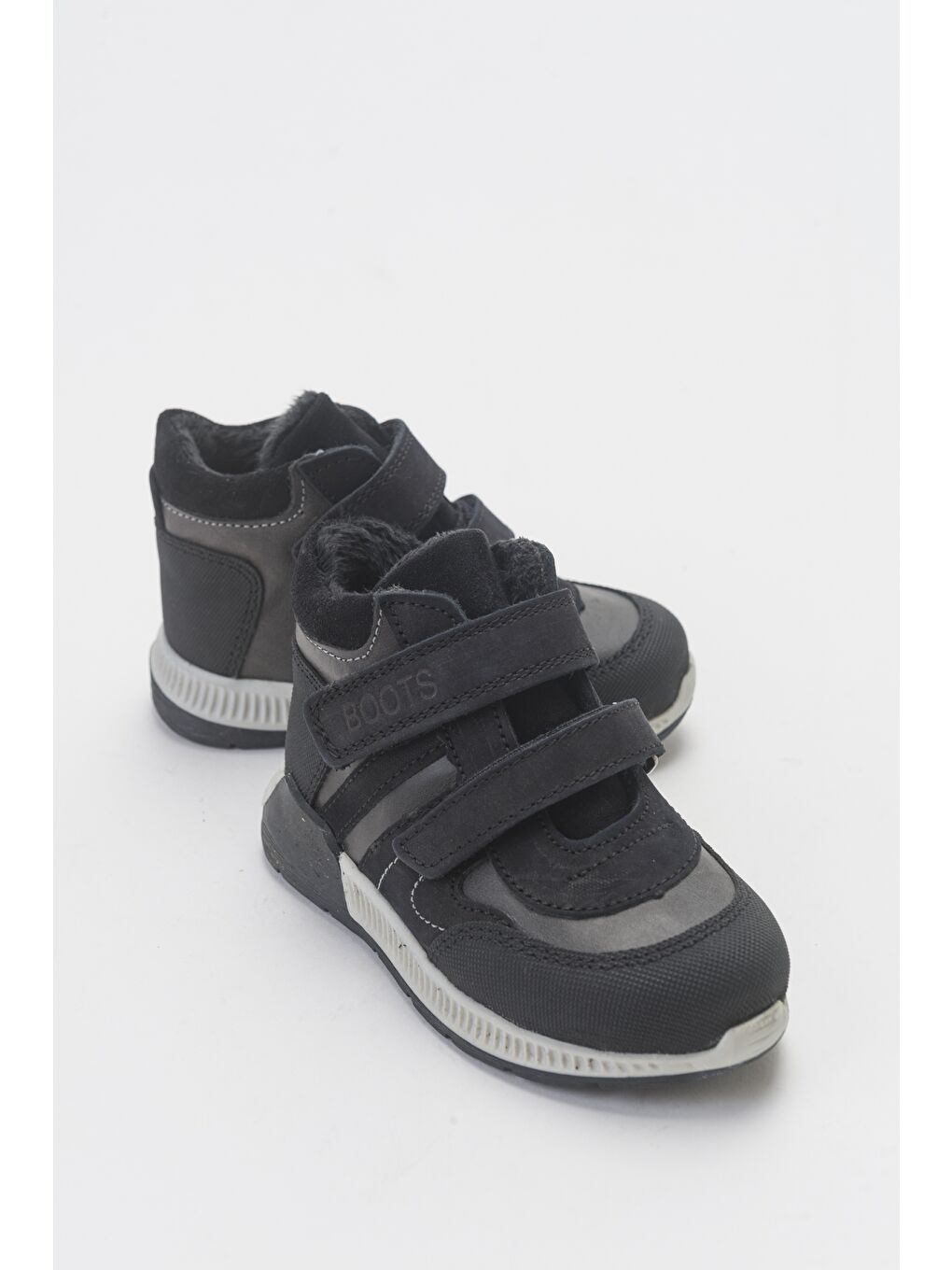 Erkek Çocuk Siyah Hakiki Deri Suya Dayanıklı Anatomik İlk Adım Bot