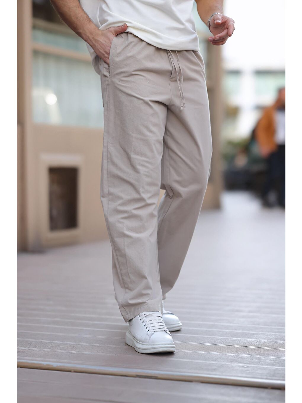 Bej Rahat Kesim Erkek Pantolon E6561-1