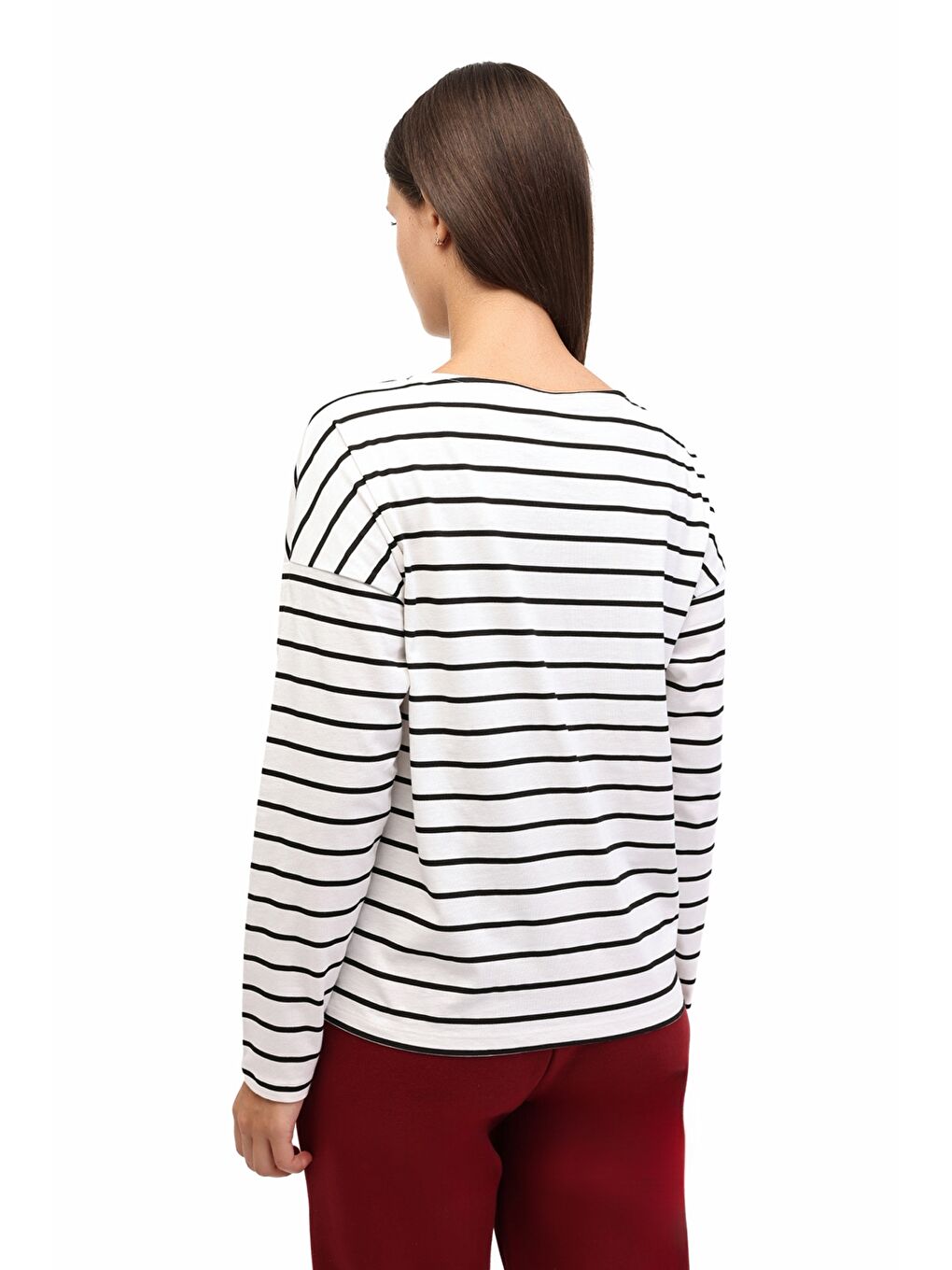 Bej WB 14BERRA 5PR Ekru Kadın Uzun Kol T-Shirt-1