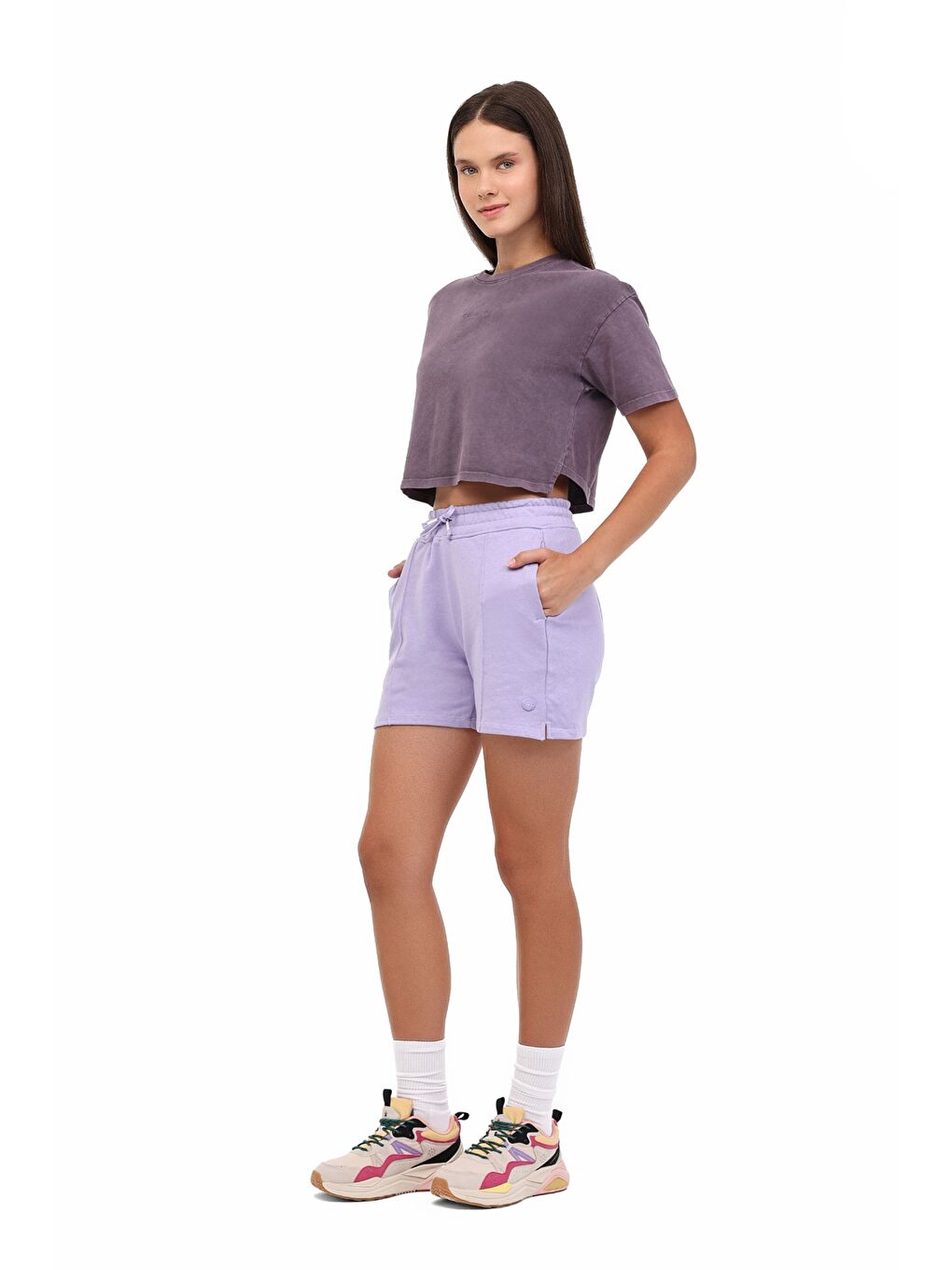 WL PERLA 11SS170 5FX Mor Kadın Kısa Kol T-Shirt-2