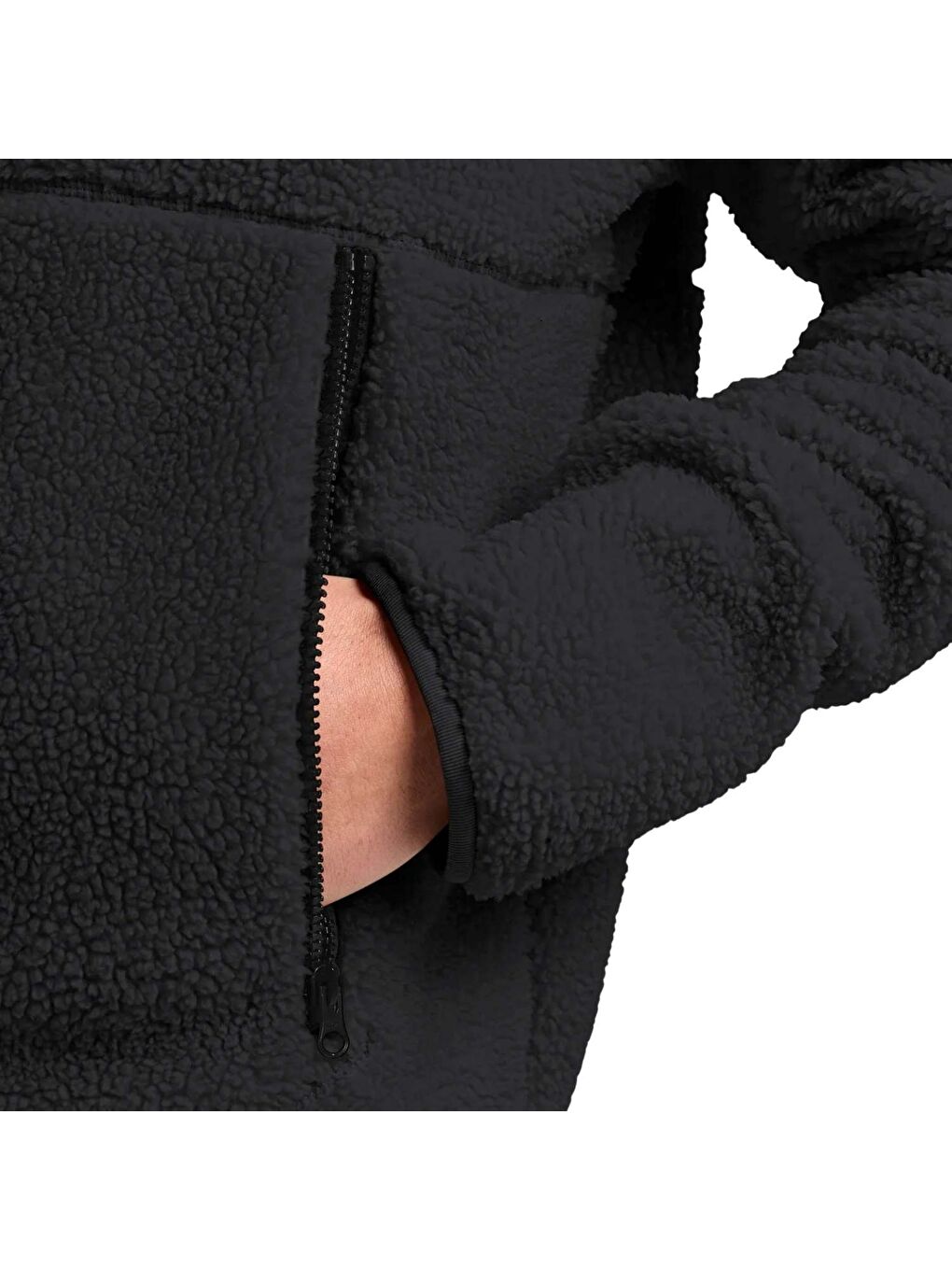 Siyah Stone Lite Outdoor Erkek Pelüş Fermuarlı Sweatshirt-1