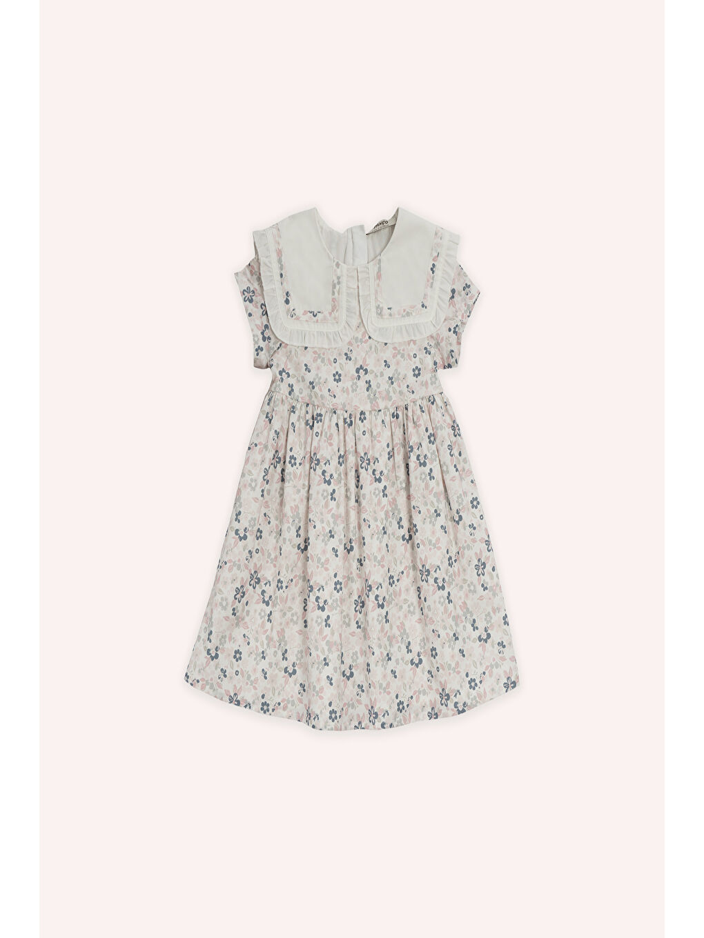 Kız Bebek Çiçek Desenli Beyaz Elbise-2