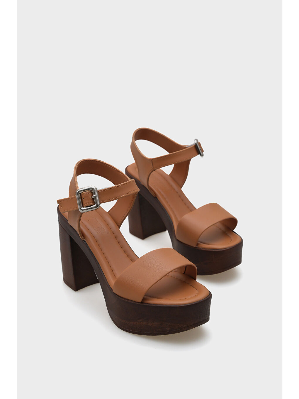 Kahverengi Dolores Platform Tek Bantlı Kadın Sandalet-1